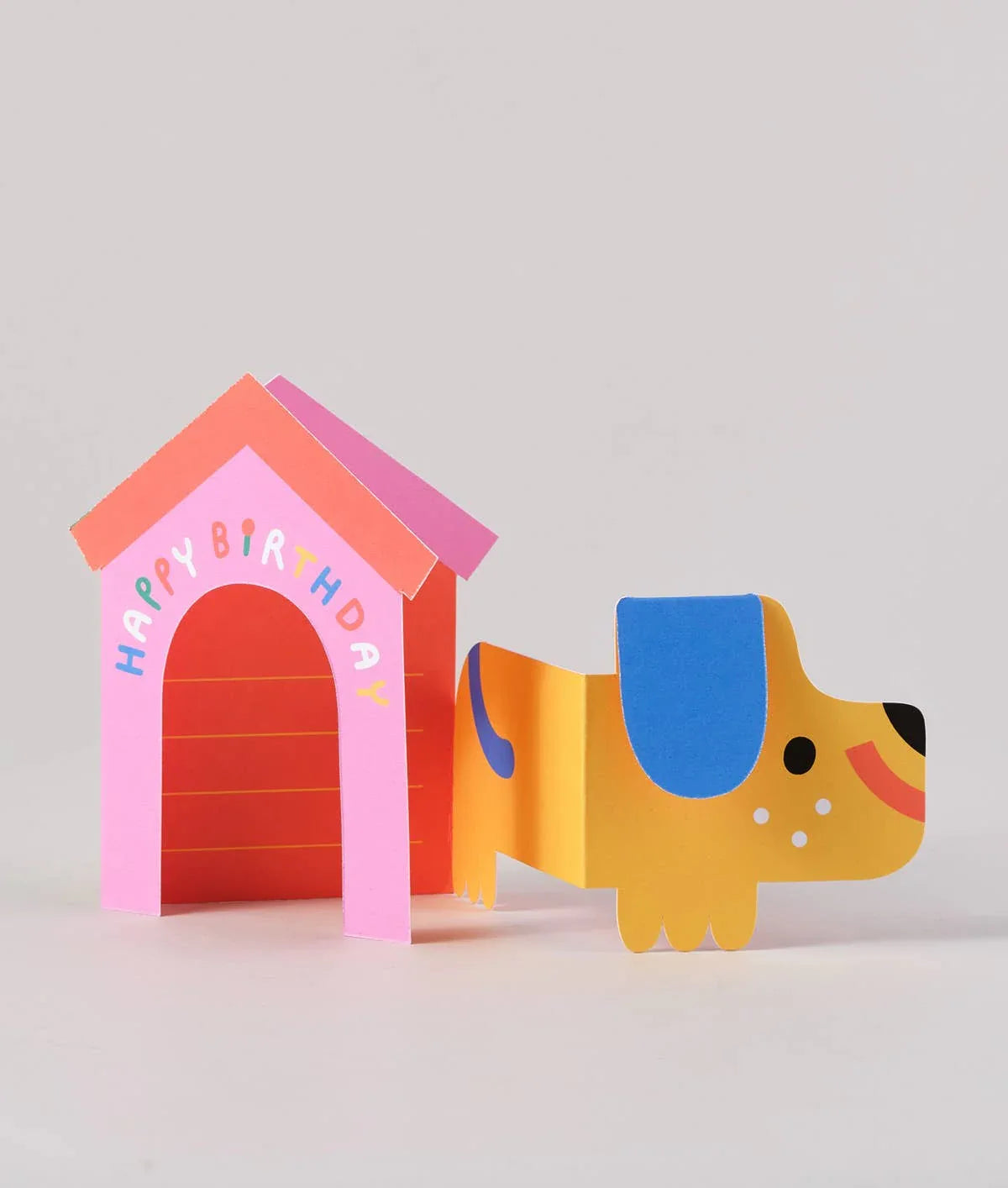 Ausklappbare Geburtstagskarte - Dog In House