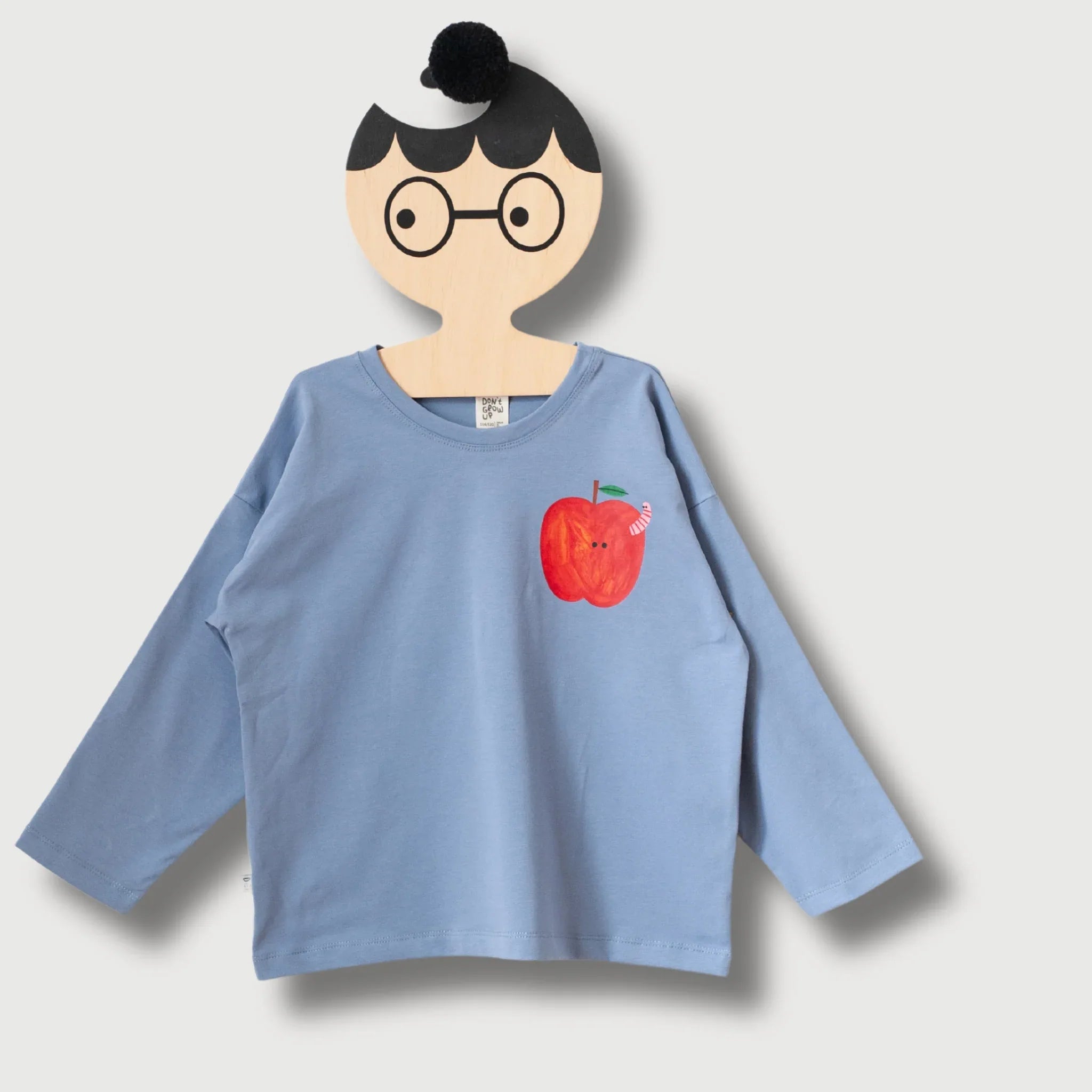 APFEL AUF BLAU OVERSIZED LONGSLEEVE ( LIEFERUNG CA. 14 TAGE) - dontgrowup.de