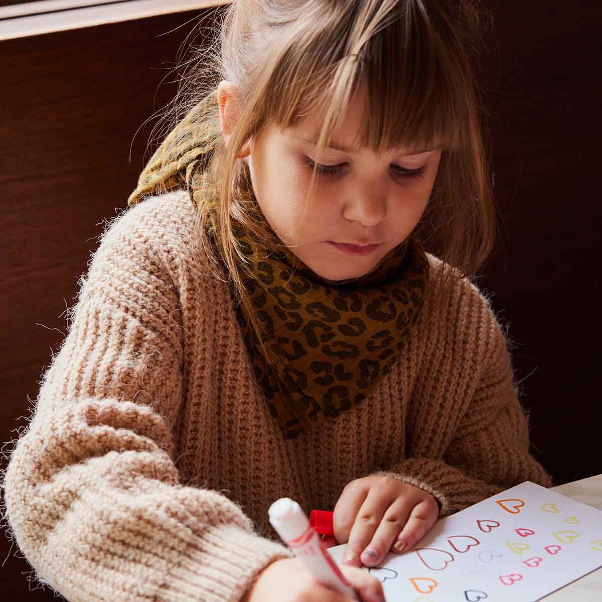 HALSTUCH - LEO + KARAMELL 110x110