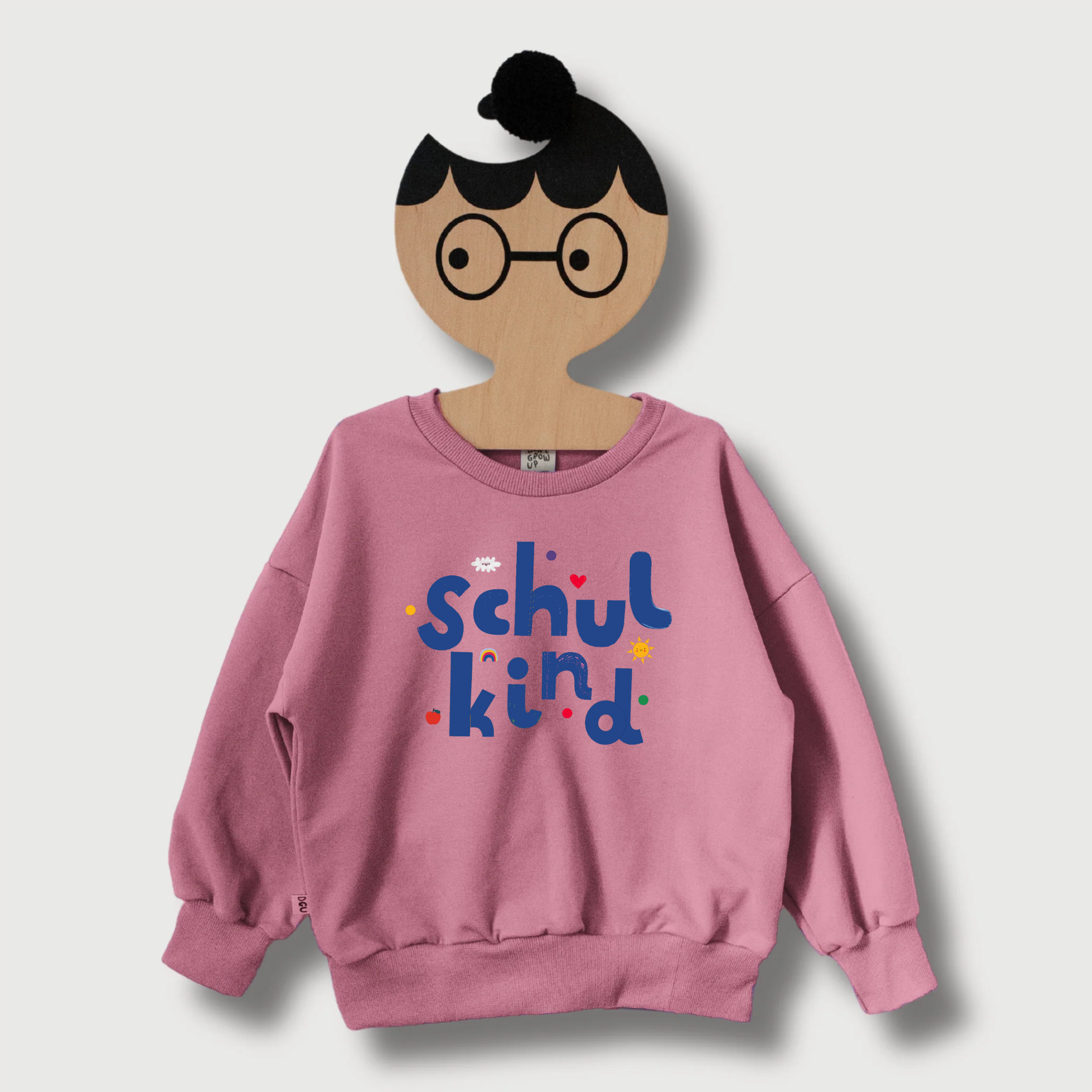SCHULKIND AUF ALTROSA SWEATSHIRT (LIEFERZEIT CA. 14 TAGE)