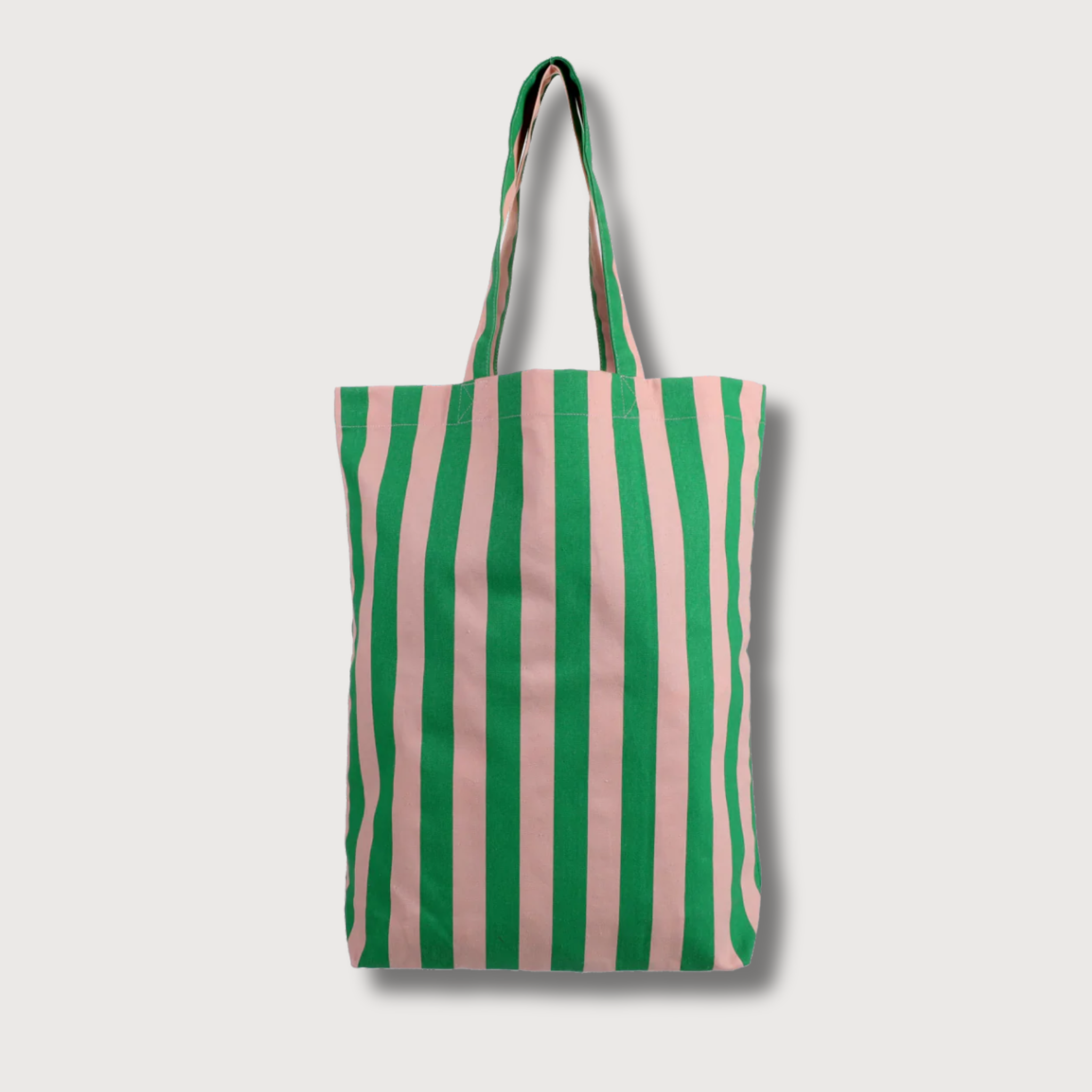 Baumwolltasche Streifen GRÜN + SOFT PINK
