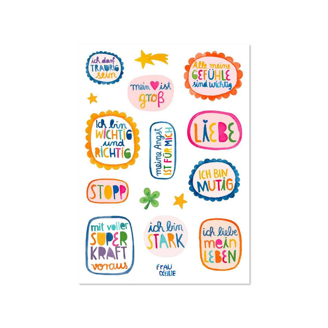 Spülmaschinenfeste Sticker AFFIRMATIONEN