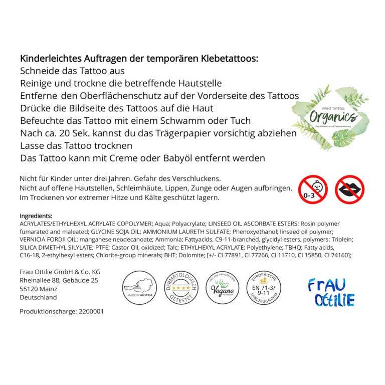 KINDERTATTOOS - EINSCHULUNG