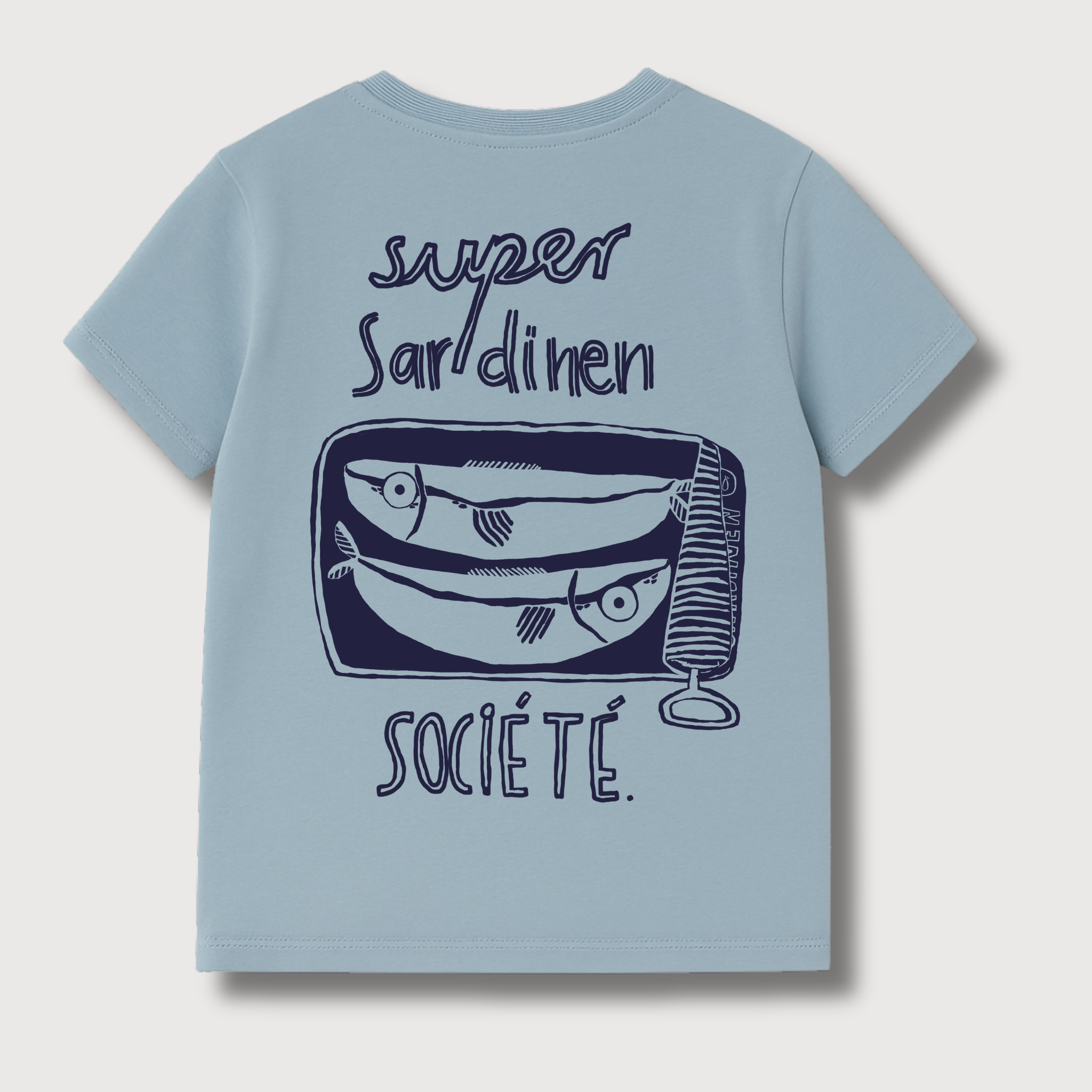 PRE ORDER - SUPER SARDINEN SOCIÉTÉ - BOXY T-SHIRT HELLBLAU