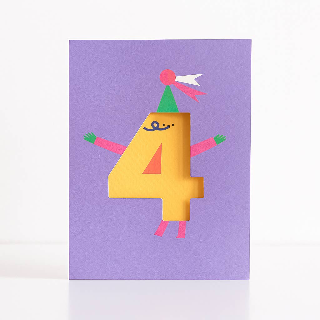 KARTE VIERTER GEBURTSTAG