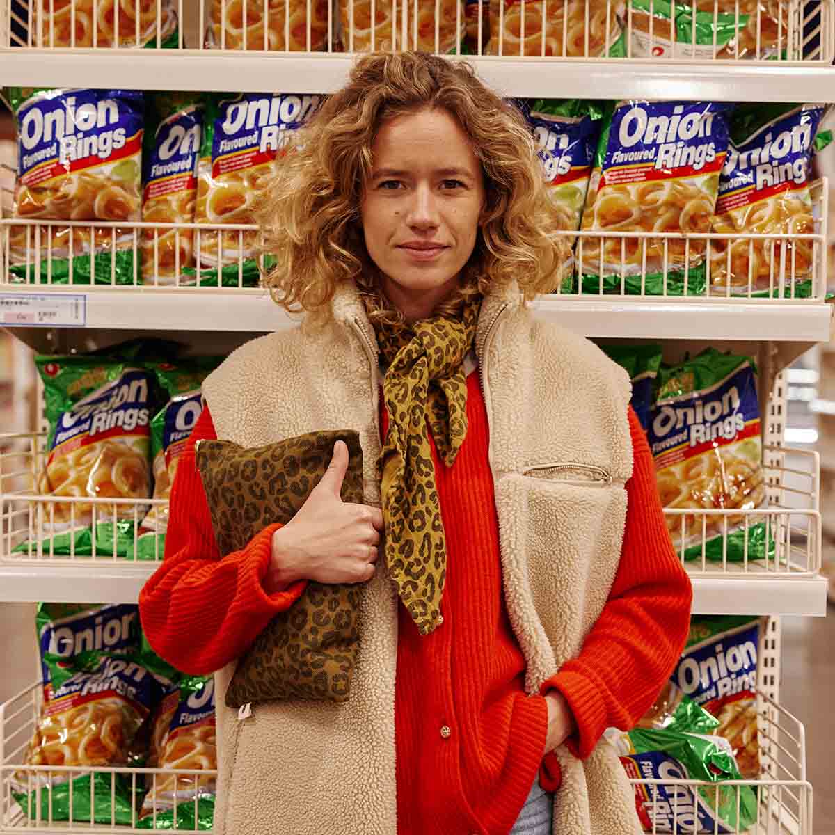 HALSTUCH - LEO + KARAMELL 110x110