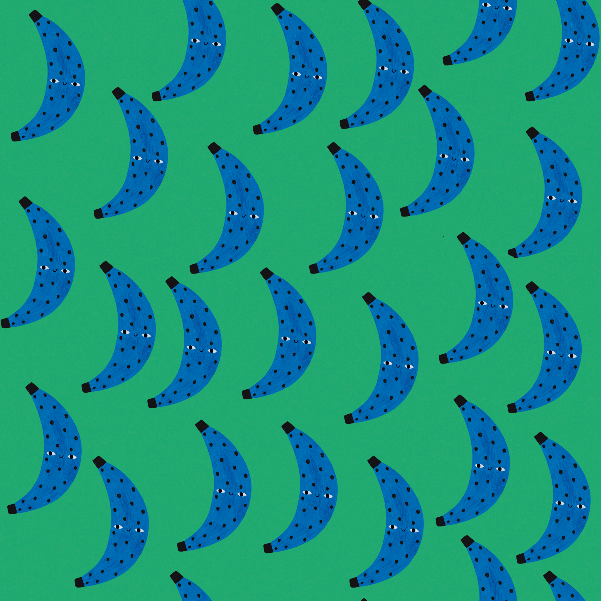 BANANEN AUF GRÜN ALL OVER PRINT- BOXY T-SHIRT