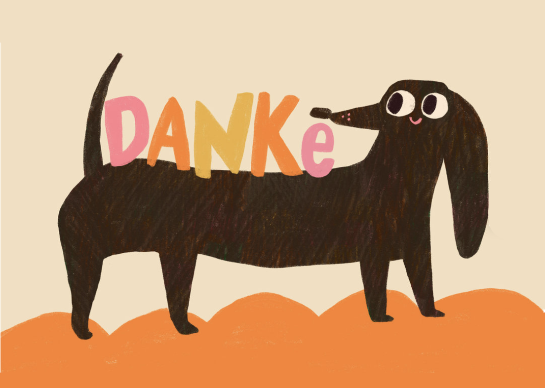 POSTKARTE - DANKE DACKEL