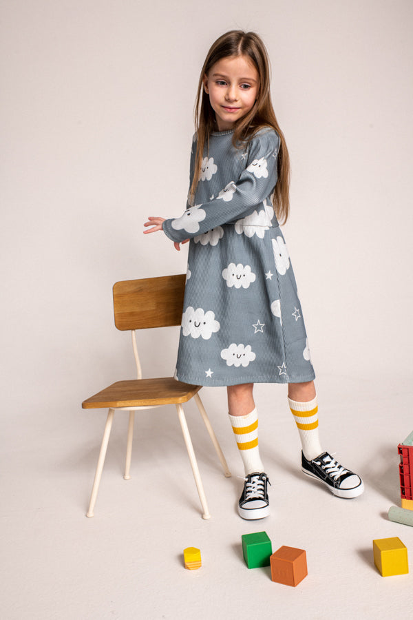 WOLKE KLASSISCHES KLEID - GERIPPT