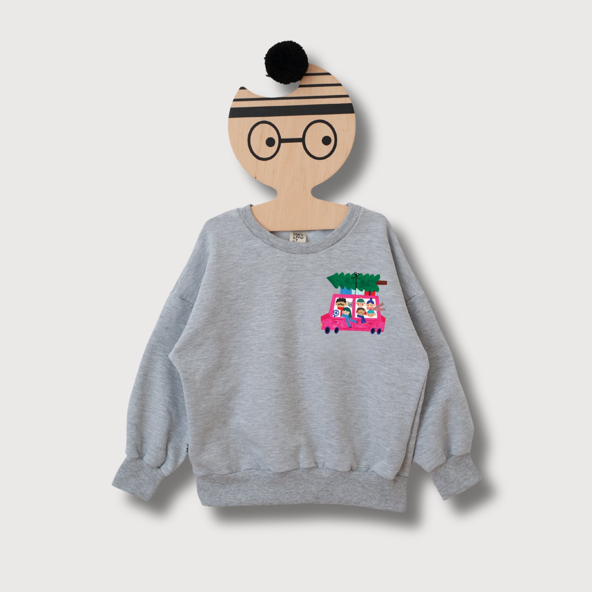 KINDER SWEATSHIRT - WEIHNACHTEN AUF GRAU MELIERT