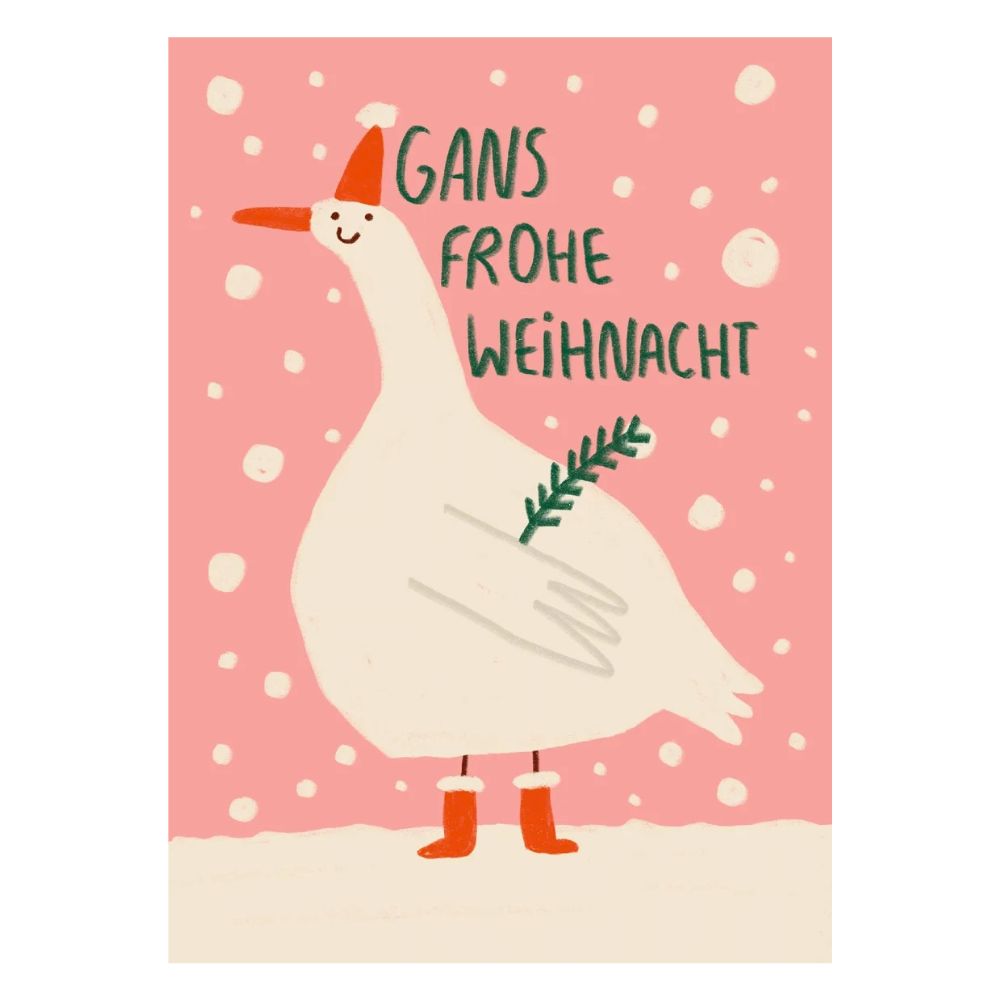 POSTKARTE - GANS FROHE WEIHNACHT