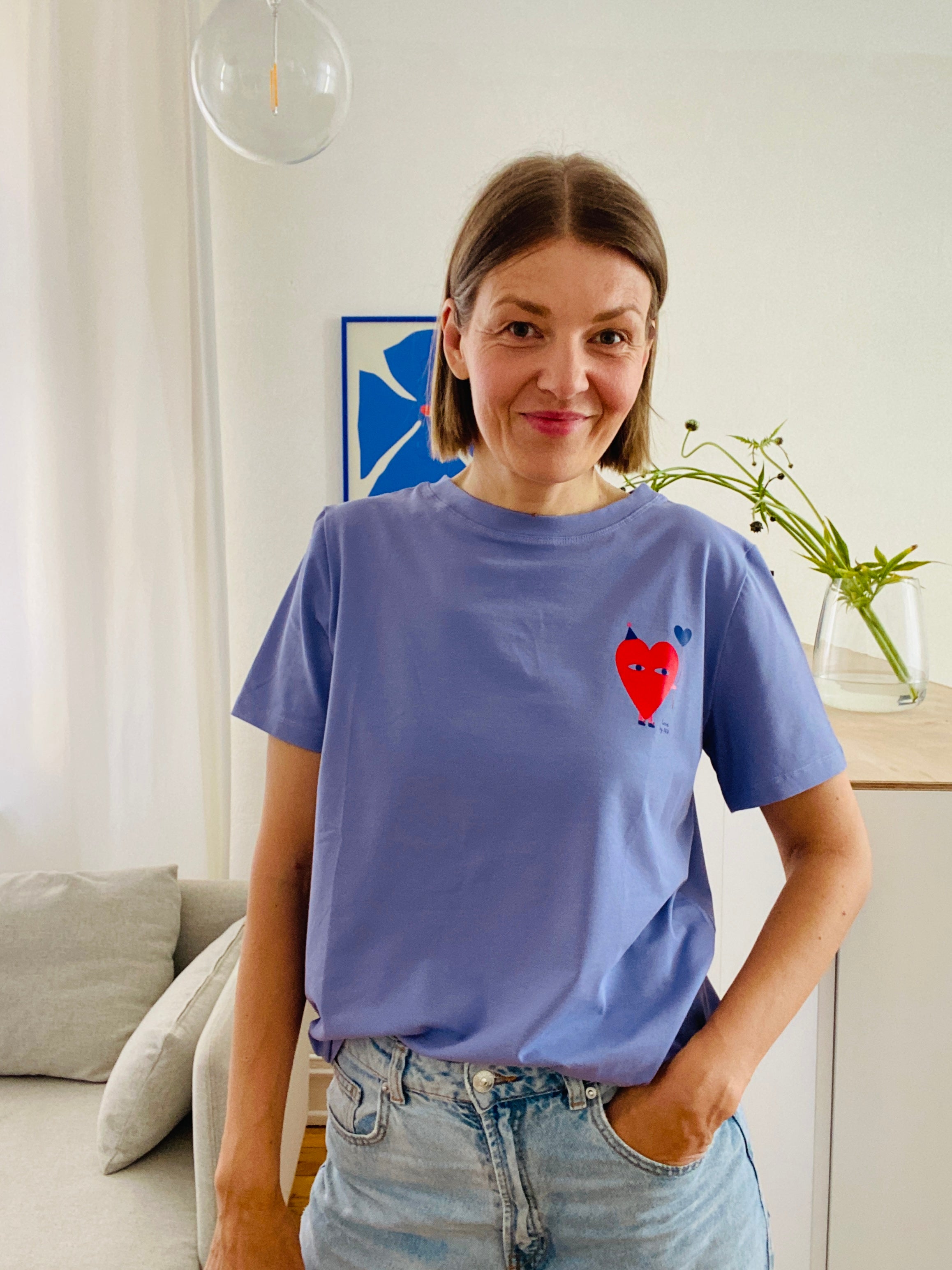 HERZ AUF LAVENDEL - ERWACHSENEN T-SHIRT