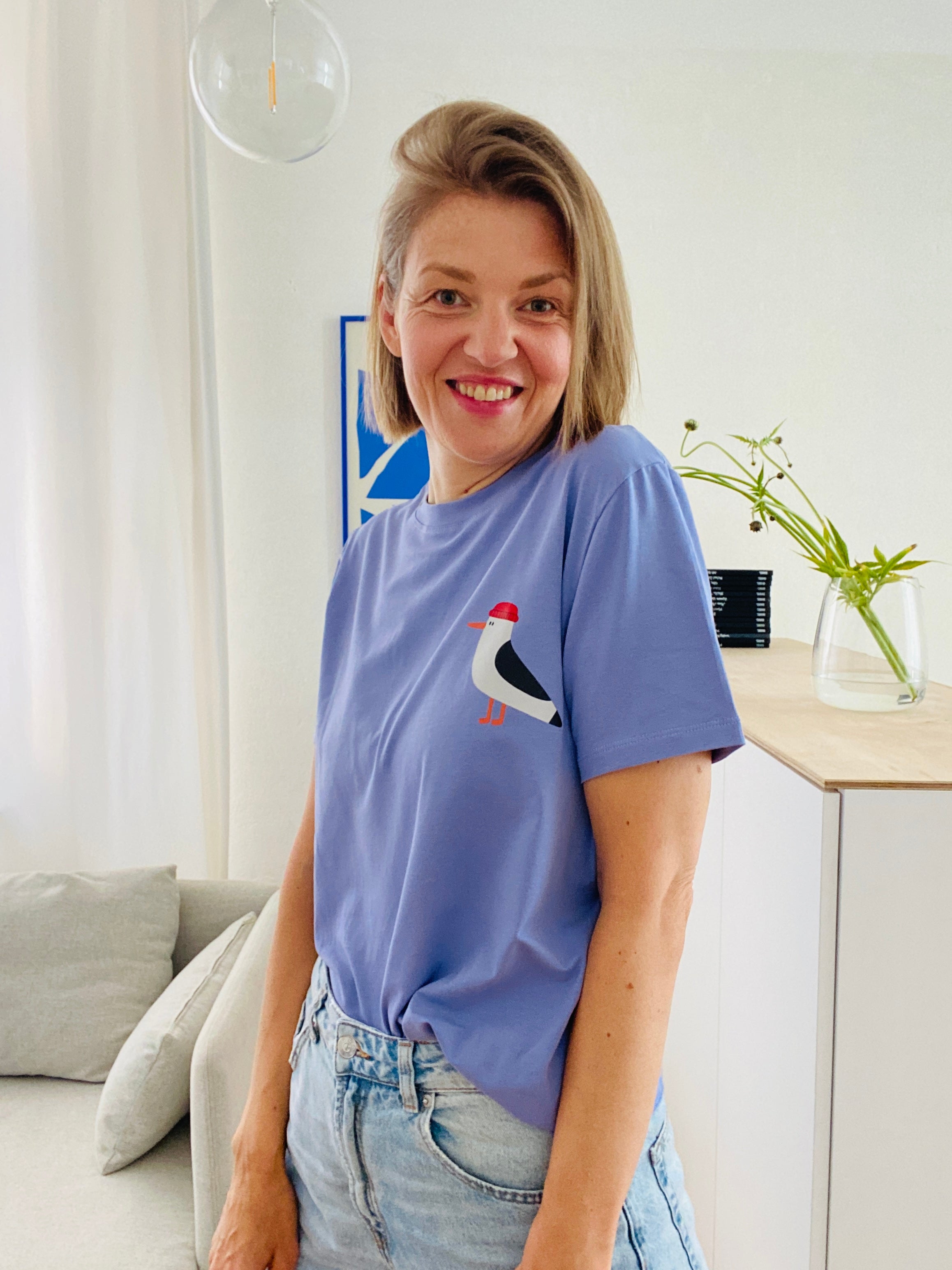 MÖWE AUF LAVENDEL - ERWACHSENEN T-SHIRT