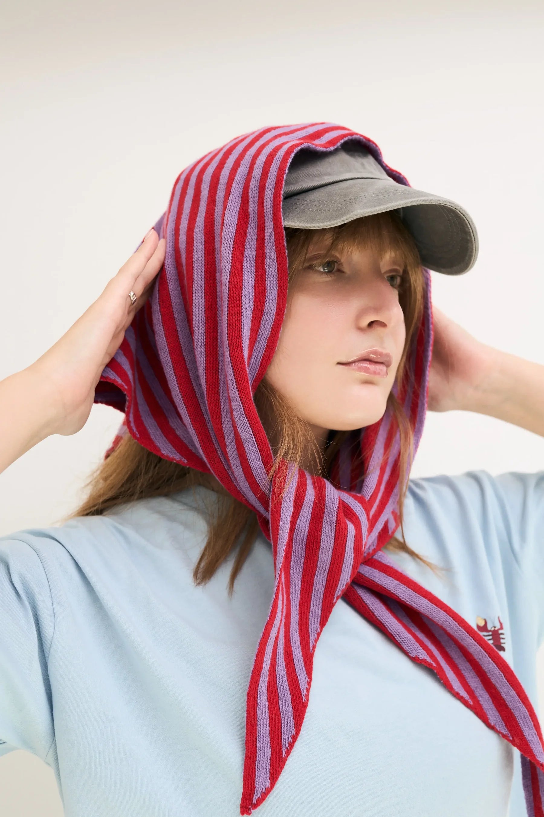 HALSTUCH AUS WOLLE - STREIFEN BERRY BLOOM