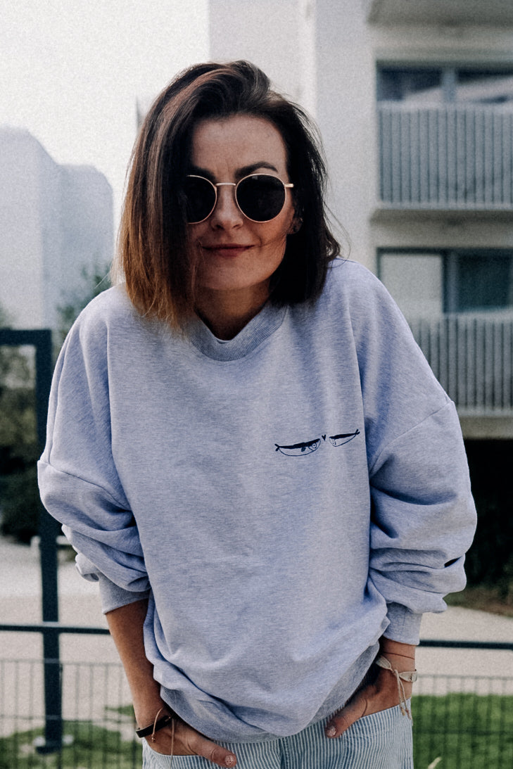 PRE ORDER - SUPER SARDINEN SOCIÉTÉ - SWEATSHIRT GRAU MELIERT