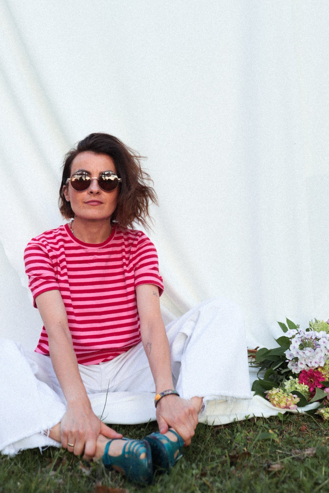 STREIFEN ROT + ROSA - ERWACHSENEN T-SHIRT (ANFERTIGUNG CA. 14 TAGE)