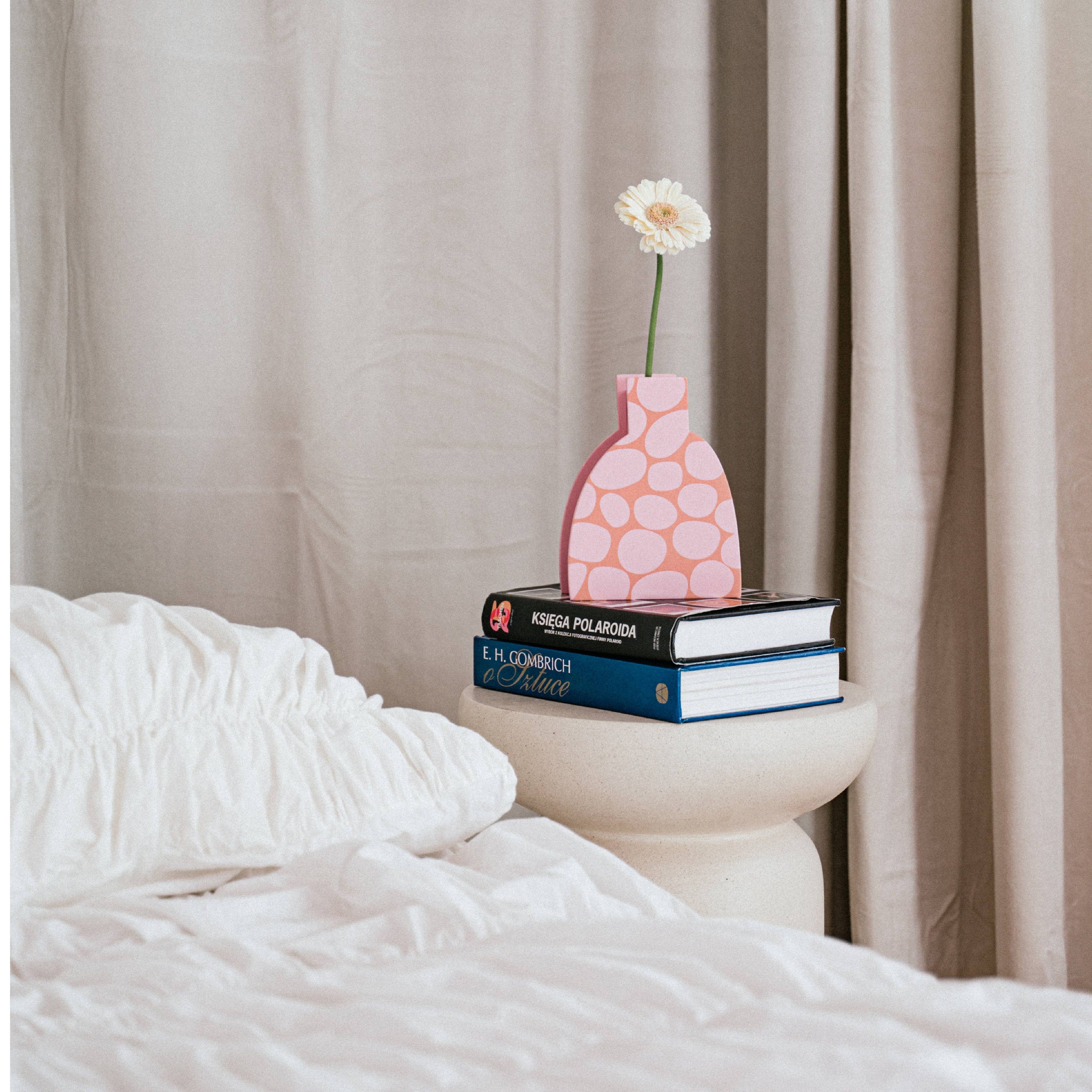 HOLZVASE - ABSTRAKT ROSA