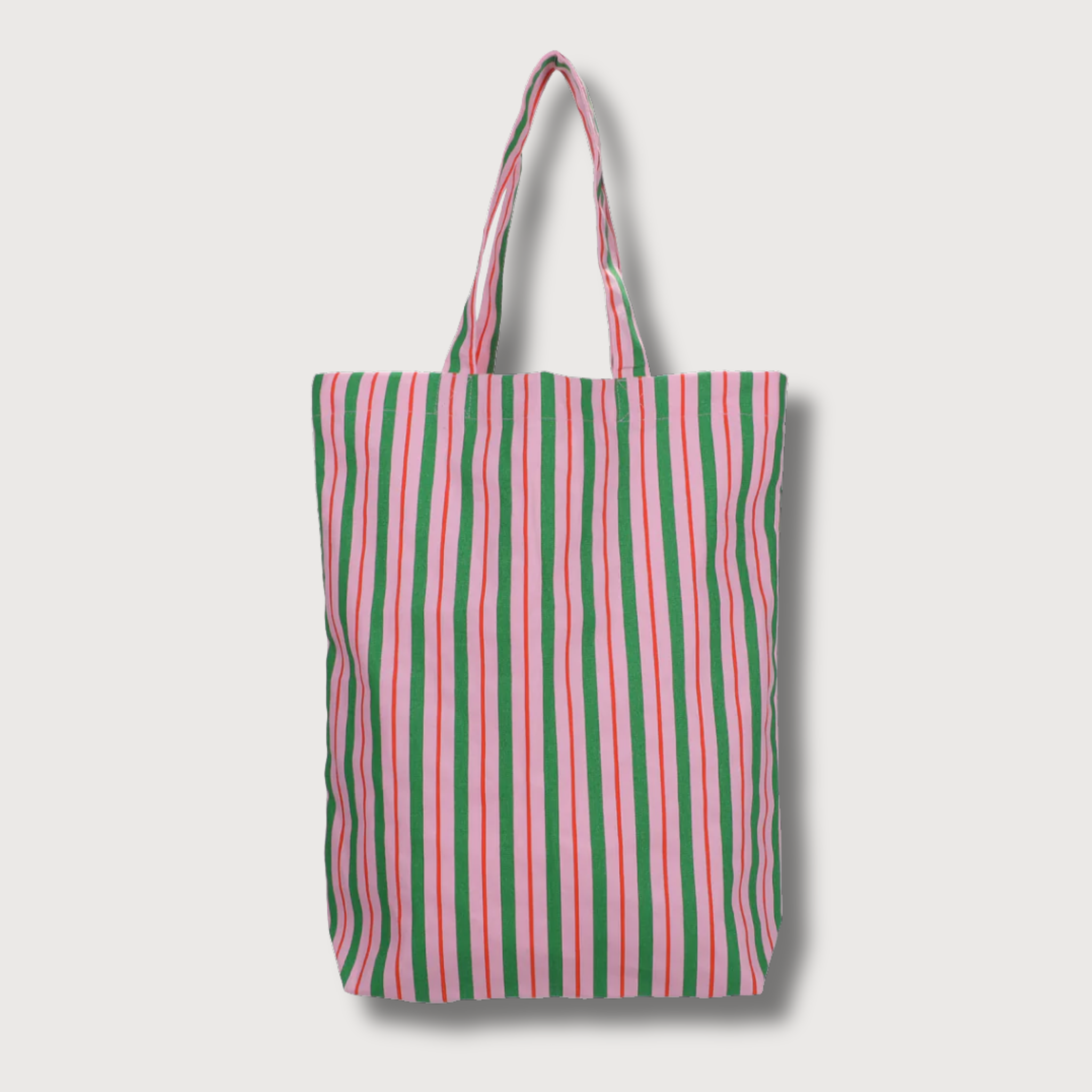 Baumwolltasche Streifen Grün + Rosa