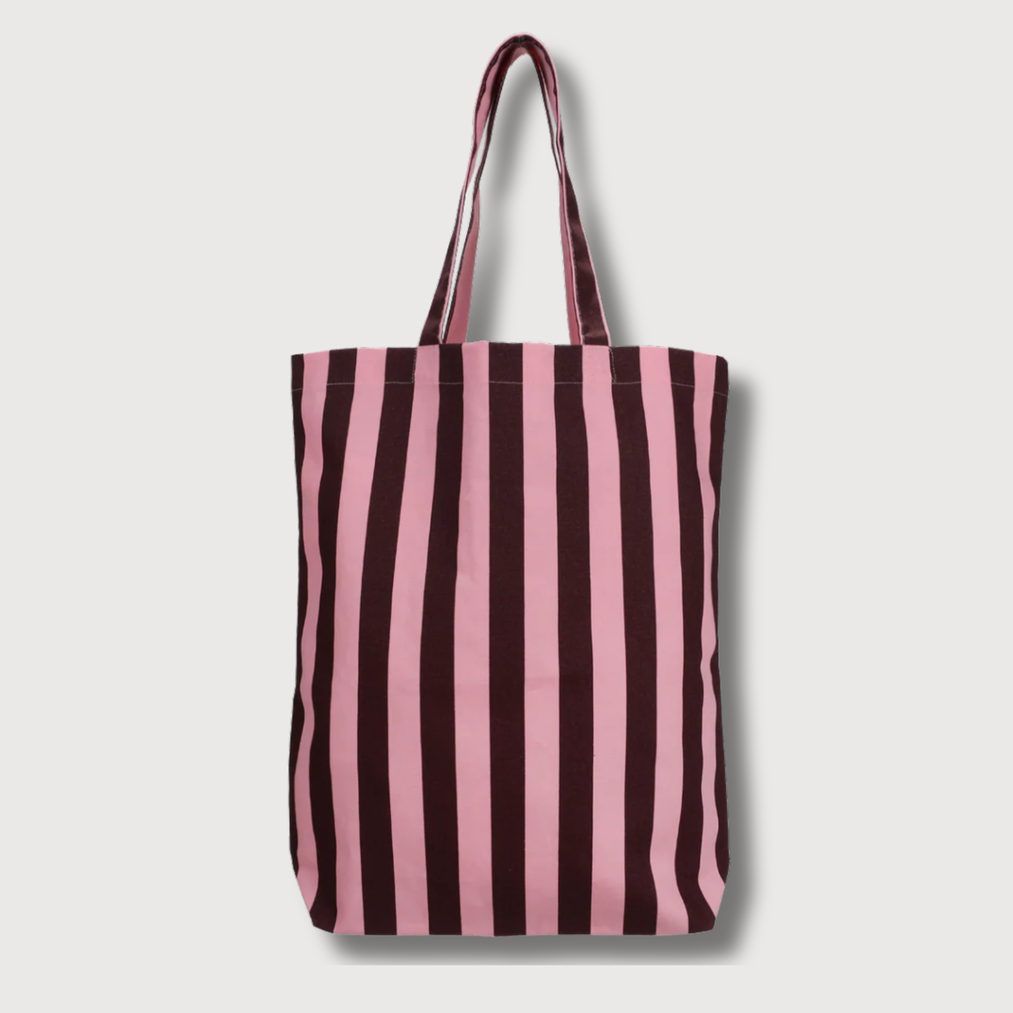 Baumwolltasche Streifen Rosa + Schokolade