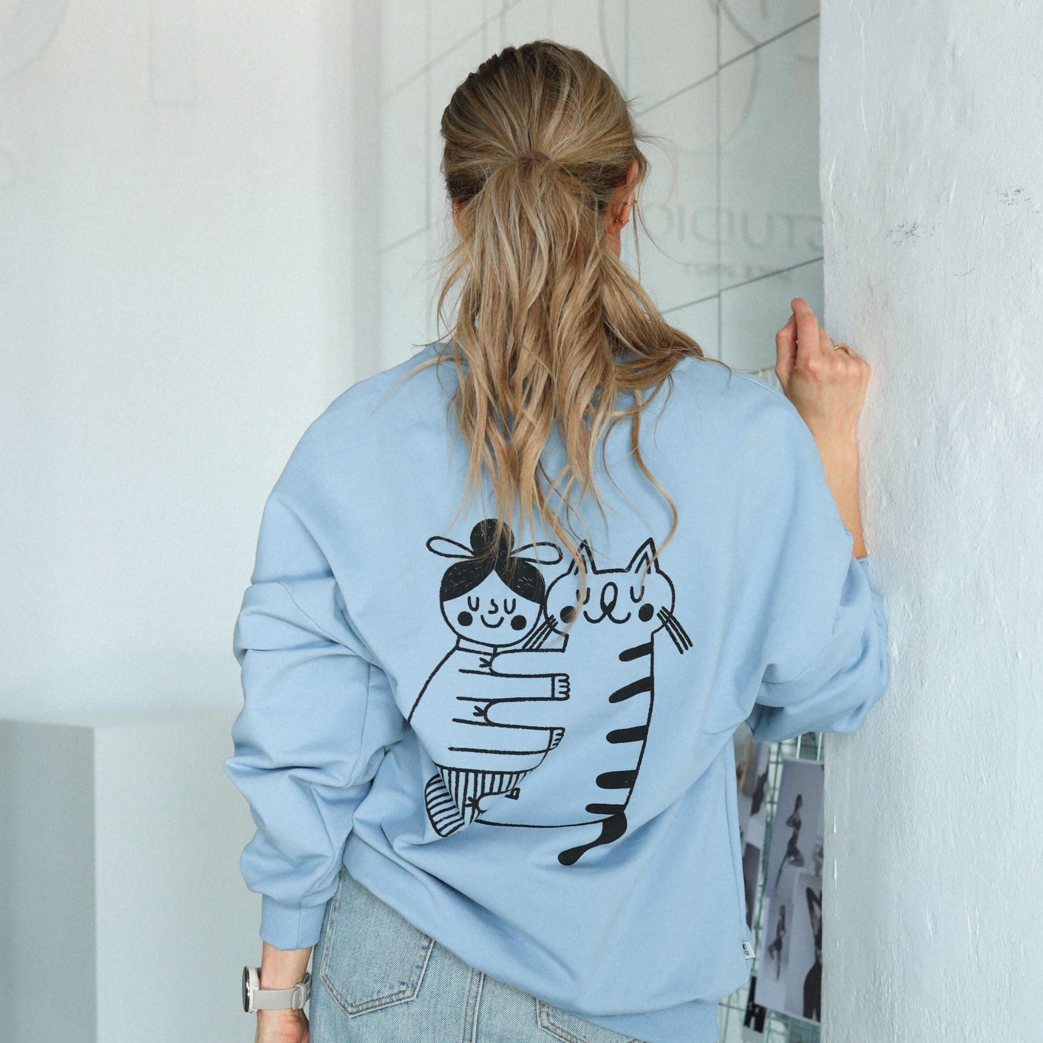 CAT LOVER - SWEATSHIRT - HELLBLAU