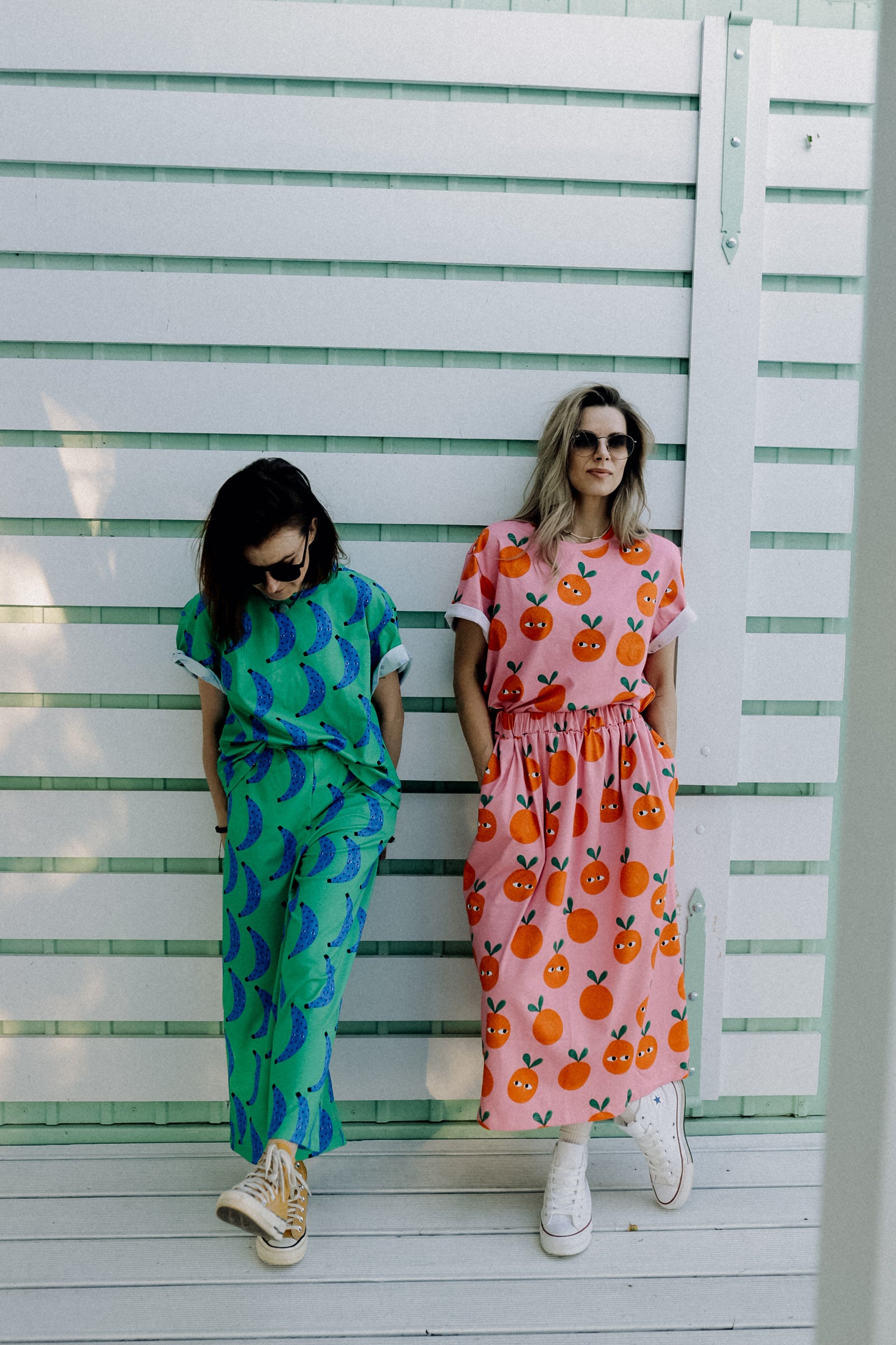 BANANEN AUF GRÜN - ERWACHSENEN 7/8 CULOTTE (LIEFERUNG CA. 14 TAGE)