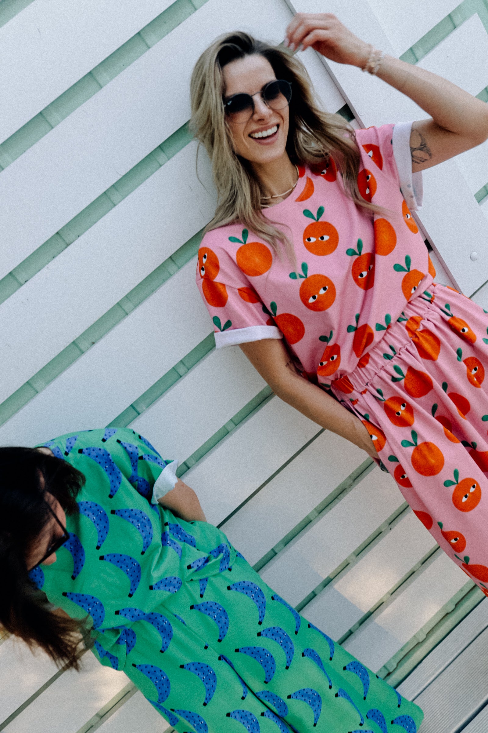 BANANEN AUF GRÜN - ERWACHSENEN 7/8 CULOTTE (LIEFERUNG CA. 14 TAGE)