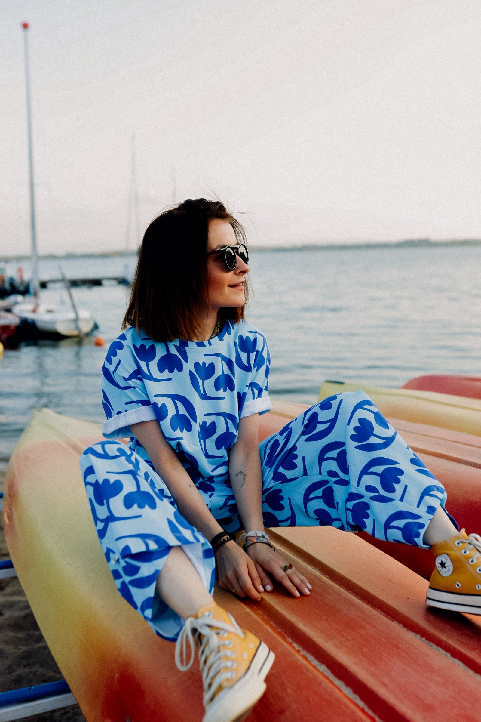 BLUE BLOOM - ERWACHSENEN 7/8 CULOTTE (LIEFERUNG CA. 14 TAGE)