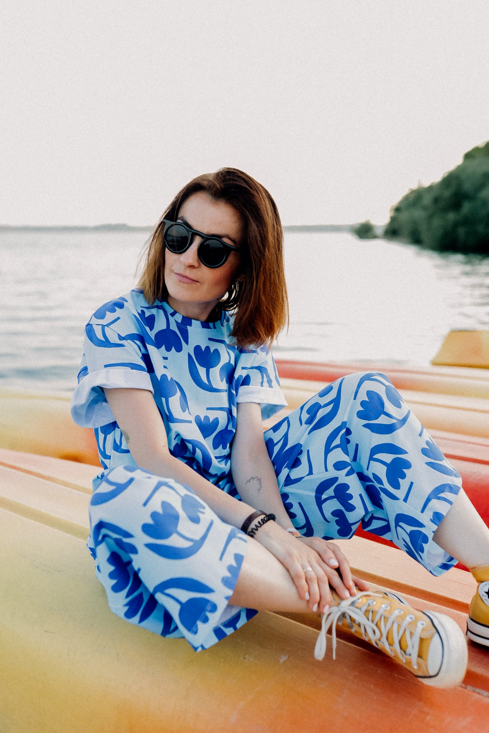 BLUE BLOOM - ERWACHSENEN 7/8 CULOTTE (LIEFERUNG CA. 14 TAGE)