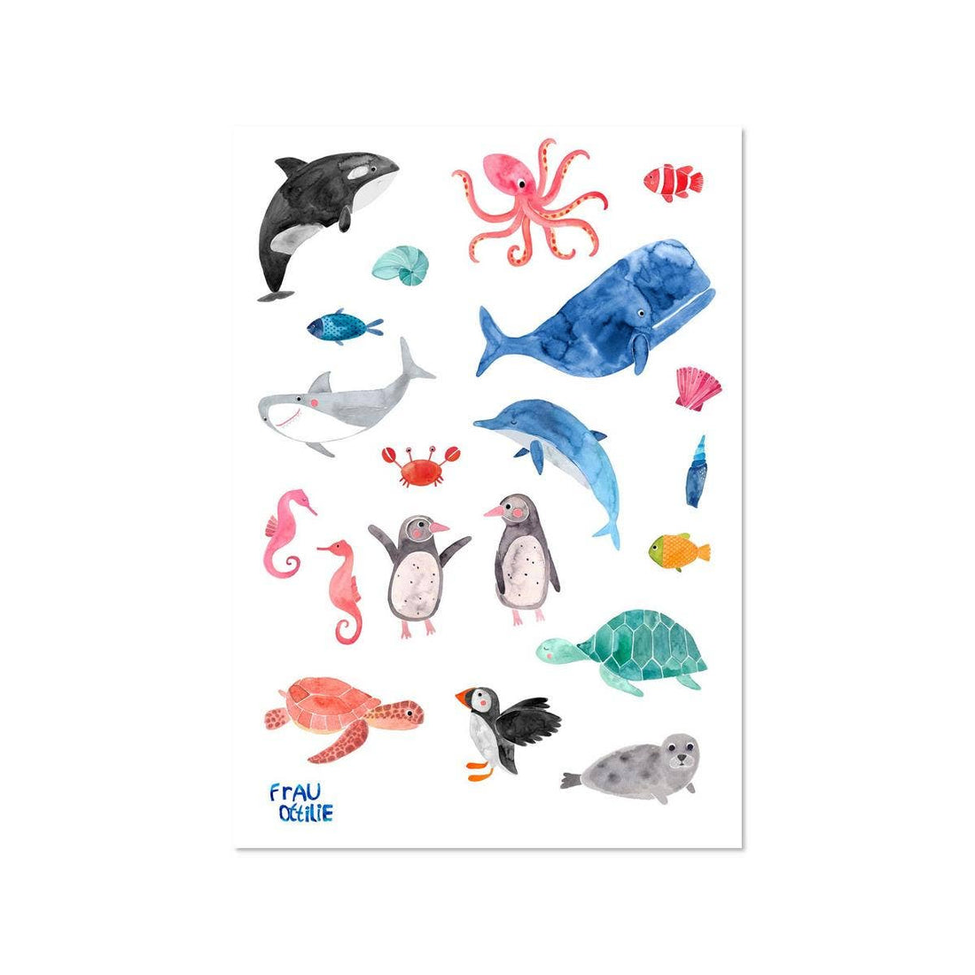 Spülmaschinenfeste Sticker WILDES MEER