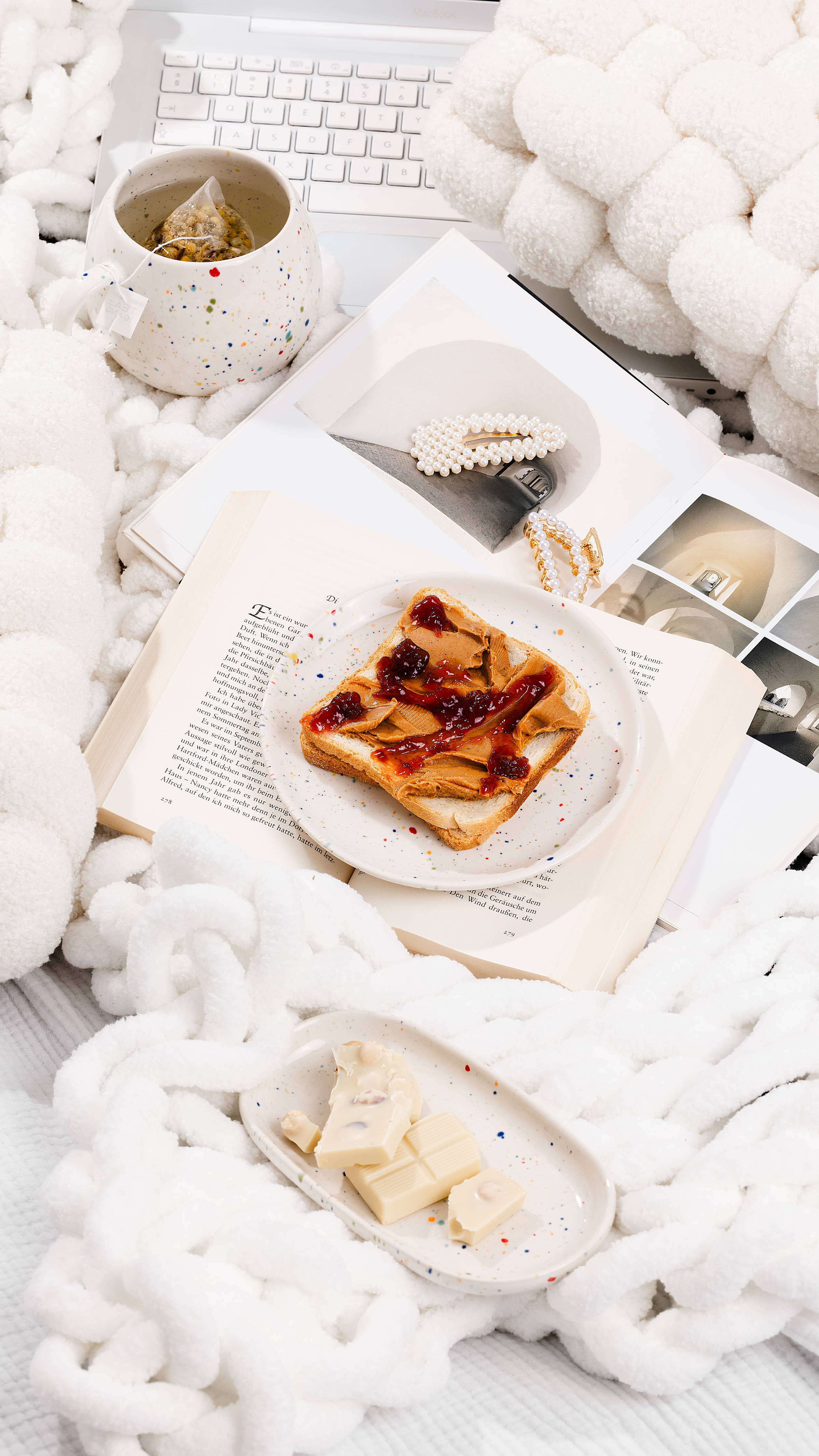 New Party Keramik Brotteller 17 cm Weiß