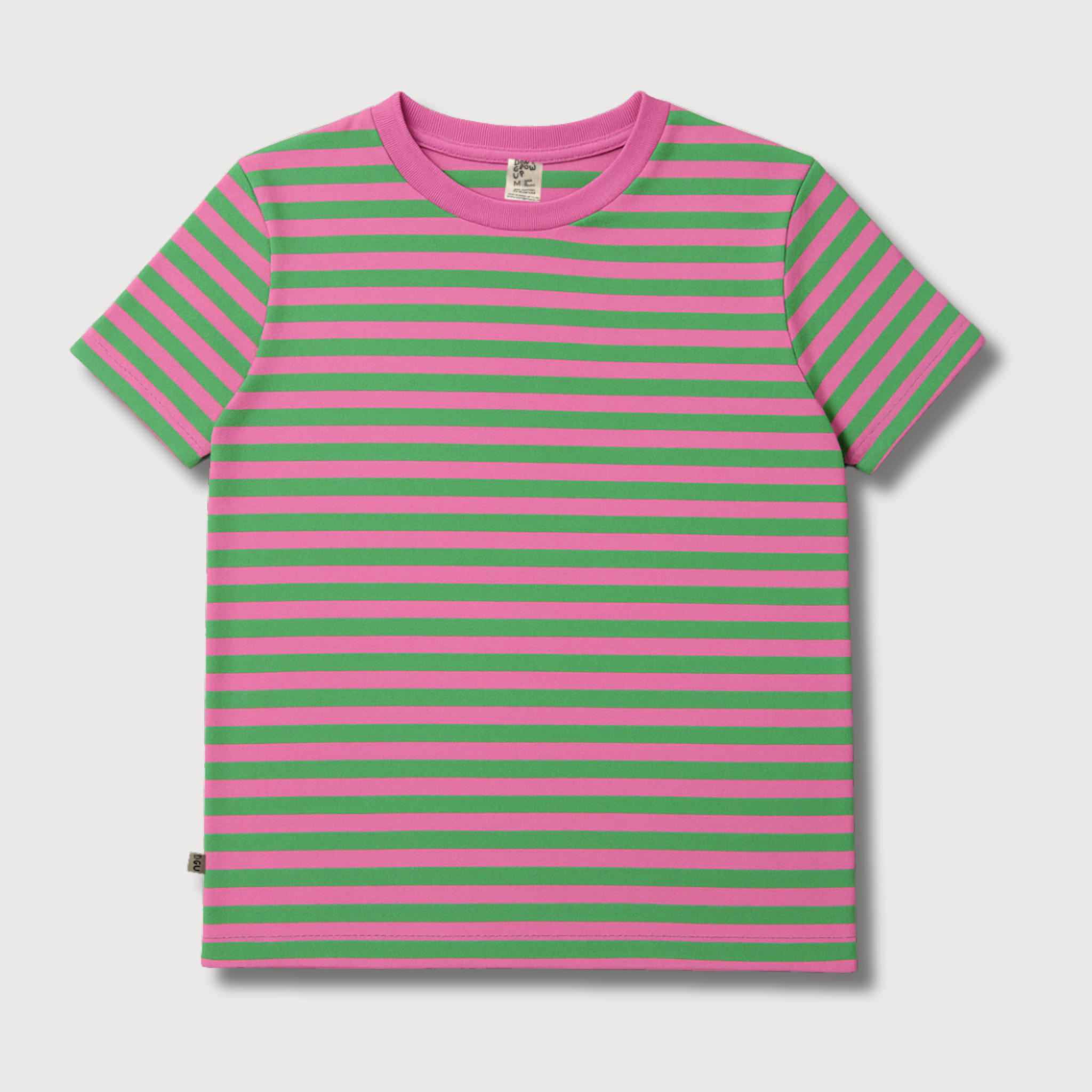 STREIFEN GRÜN + ROSA - ERWACHSENEN T-SHIRT (ANFERTIGUNG CA. 14 TAGE)