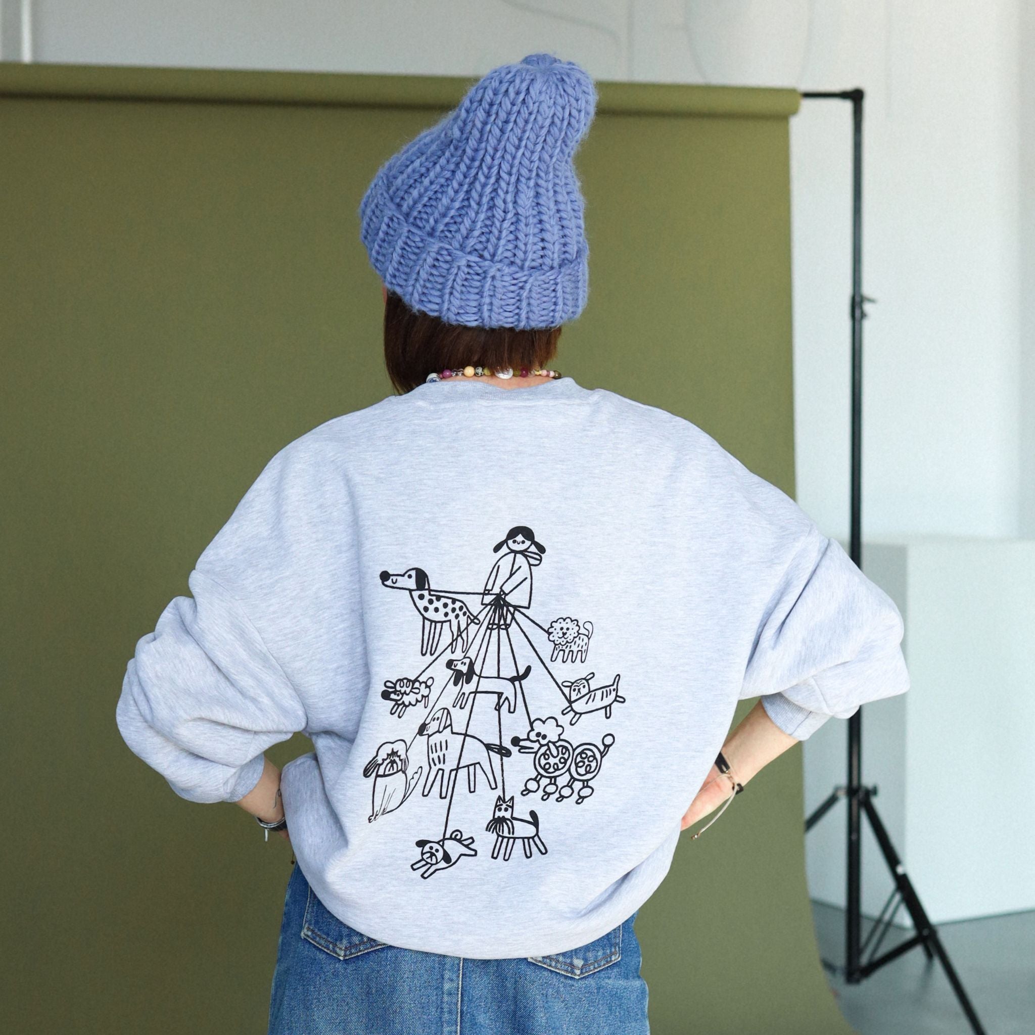 DOG LOVER - OVERSIZED SWEATSHIRT - GRAU MELIERT