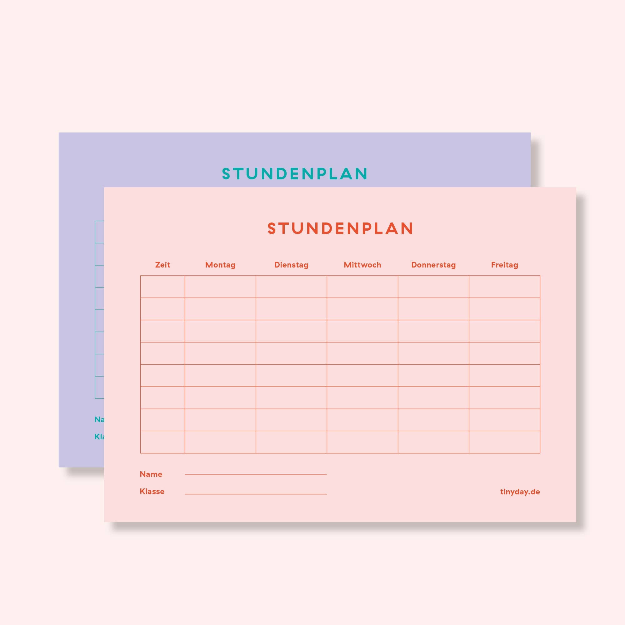 STUNDENPLAN - DOPPELSEITIG FLIEDER/ROSA