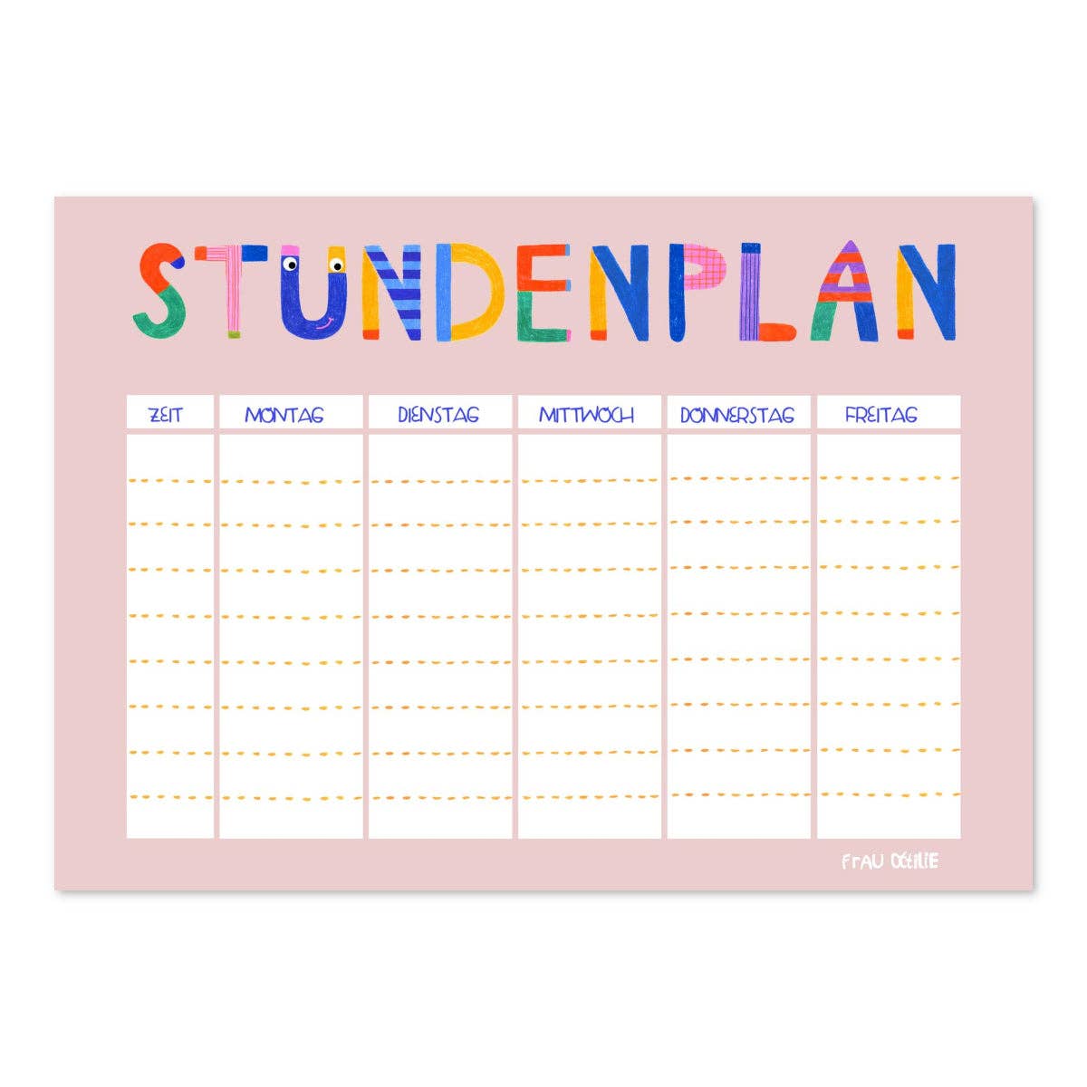Stundenplan - Bunte Buchstaben
