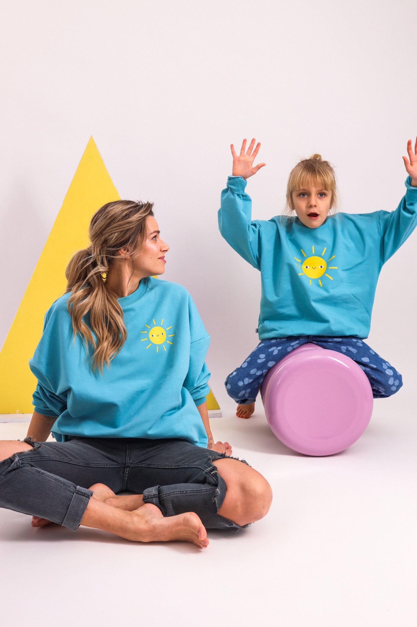 SONNE AUF PETROL SWEATSHIRT (LIEFERZEIT CA. 14 TAGE)