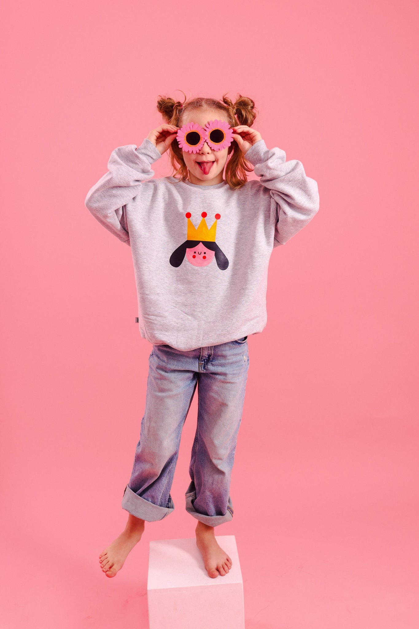 QUEEN AUF GRAU MELIERT SWEATSHIRT (LIEFERZEIT CA. 14 TAGE)