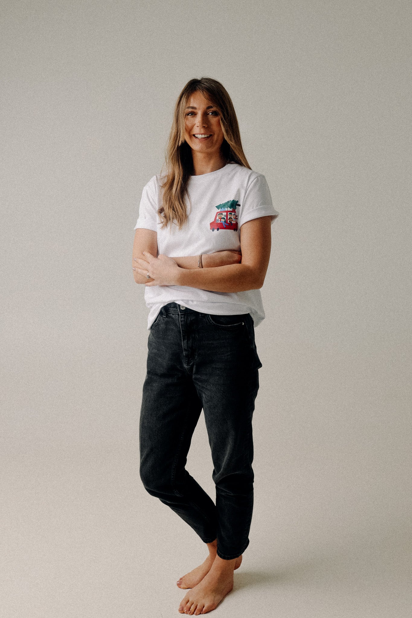 WEIHNACHTEN AUF WEIß - ERWACHSENEN T-SHIRT