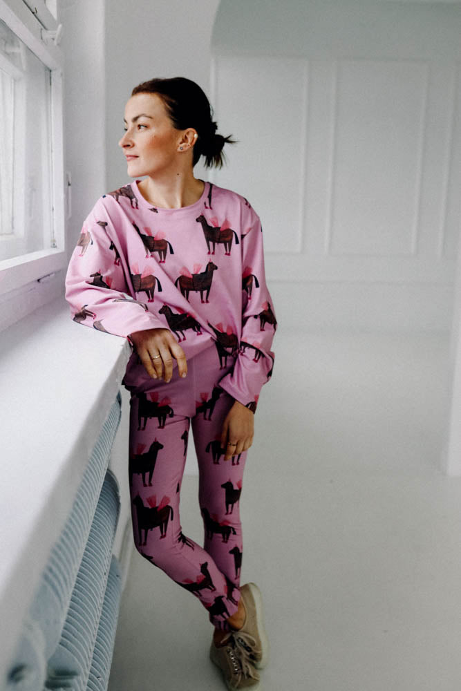 PFERDE AUF ROSA - LEGGINGS