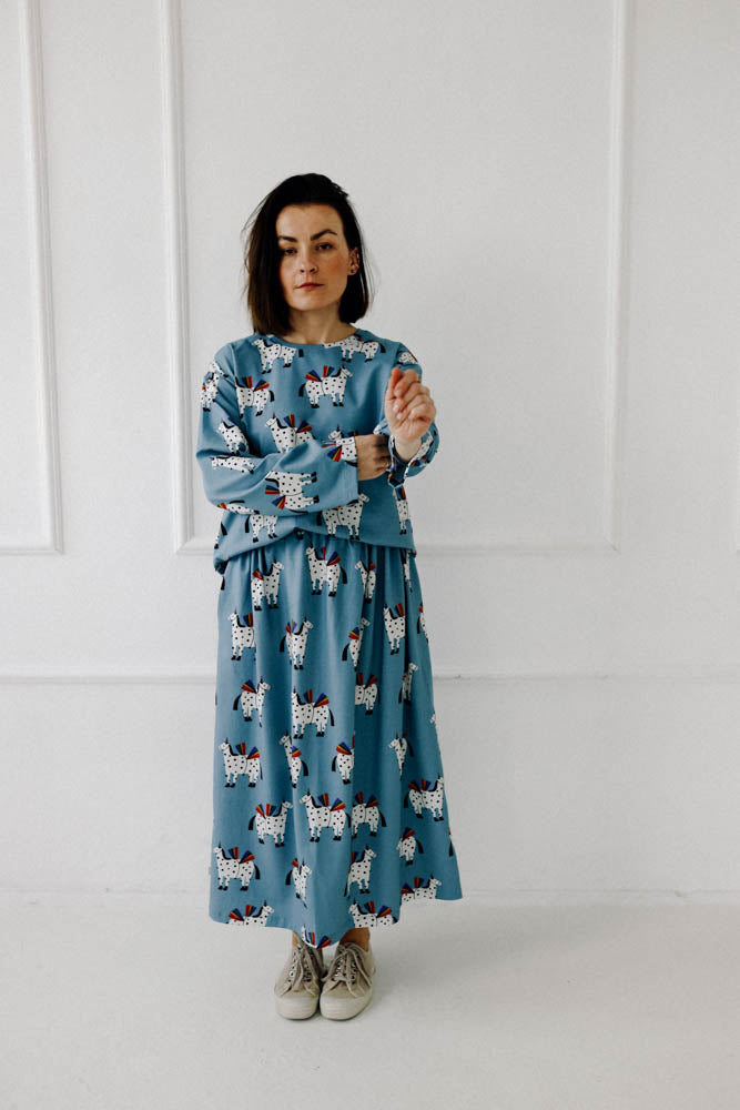 PFERDE AUF BLAU - ERWACHSENEN ROCK