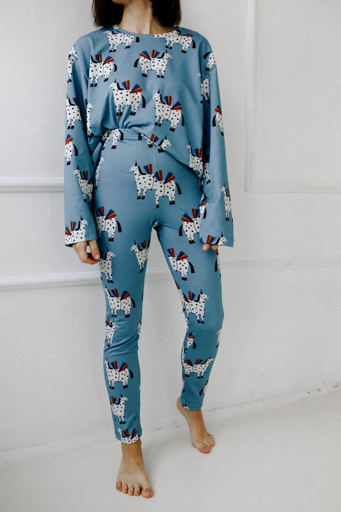 PFERDE AUF BLAU - LEGGINGS