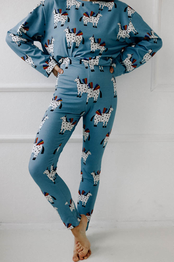 PFERDE AUF BLAU - LEGGINGS