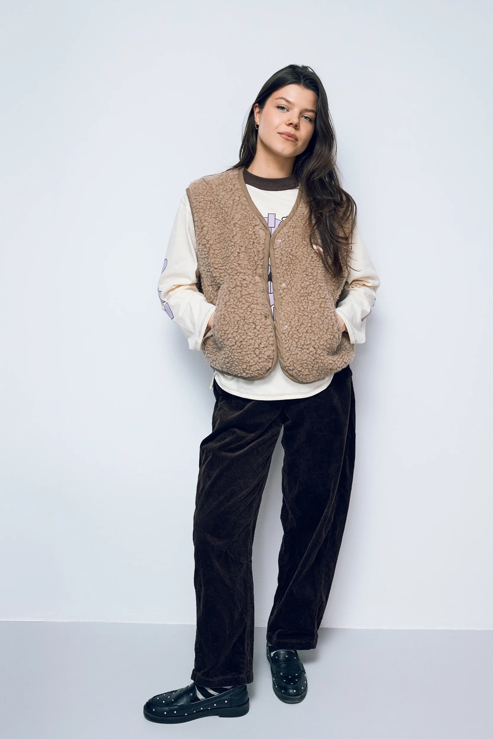 WESTE 100% WOLLE (MERINO) - HASELNUSS
