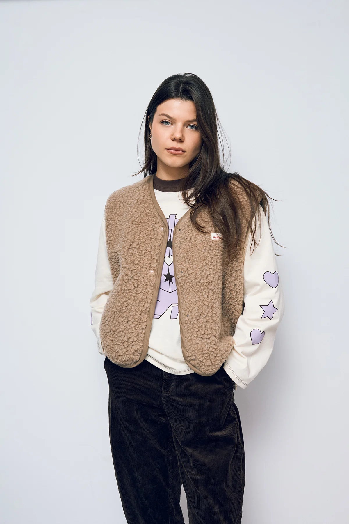 WESTE 100% WOLLE (MERINO) - HASELNUSS