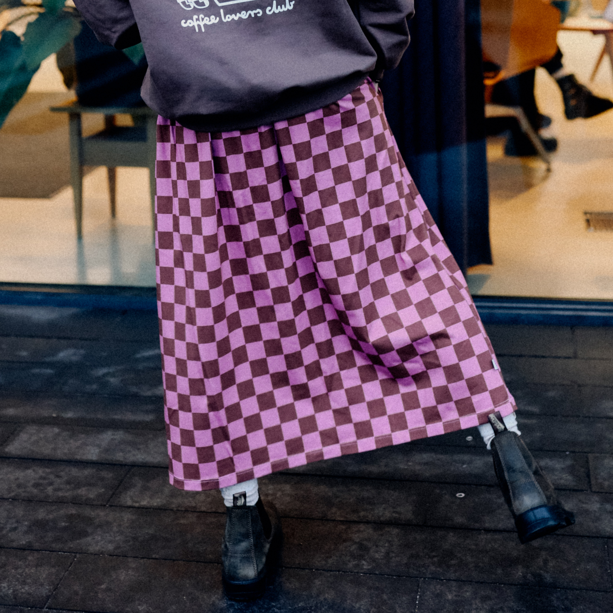 SCHACHBRETT ROSA + BRAUN - ERWACHSENEN ROCK