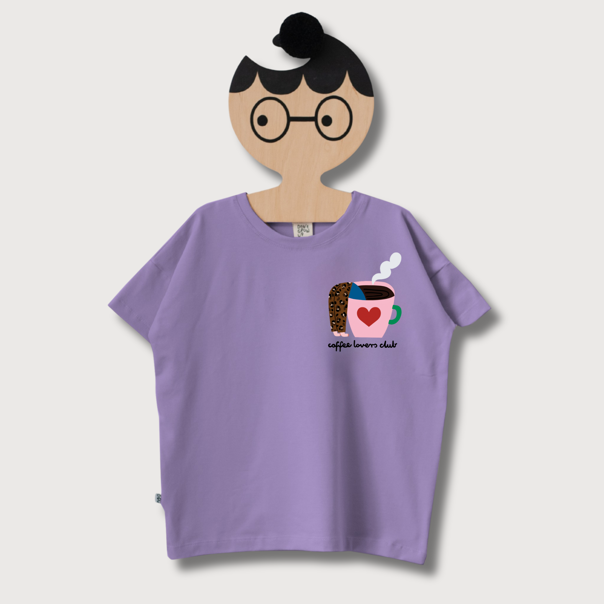 PRE ORDER - COFFEE LOVER AUF LILA - ERWACHSENEN T-SHIRT