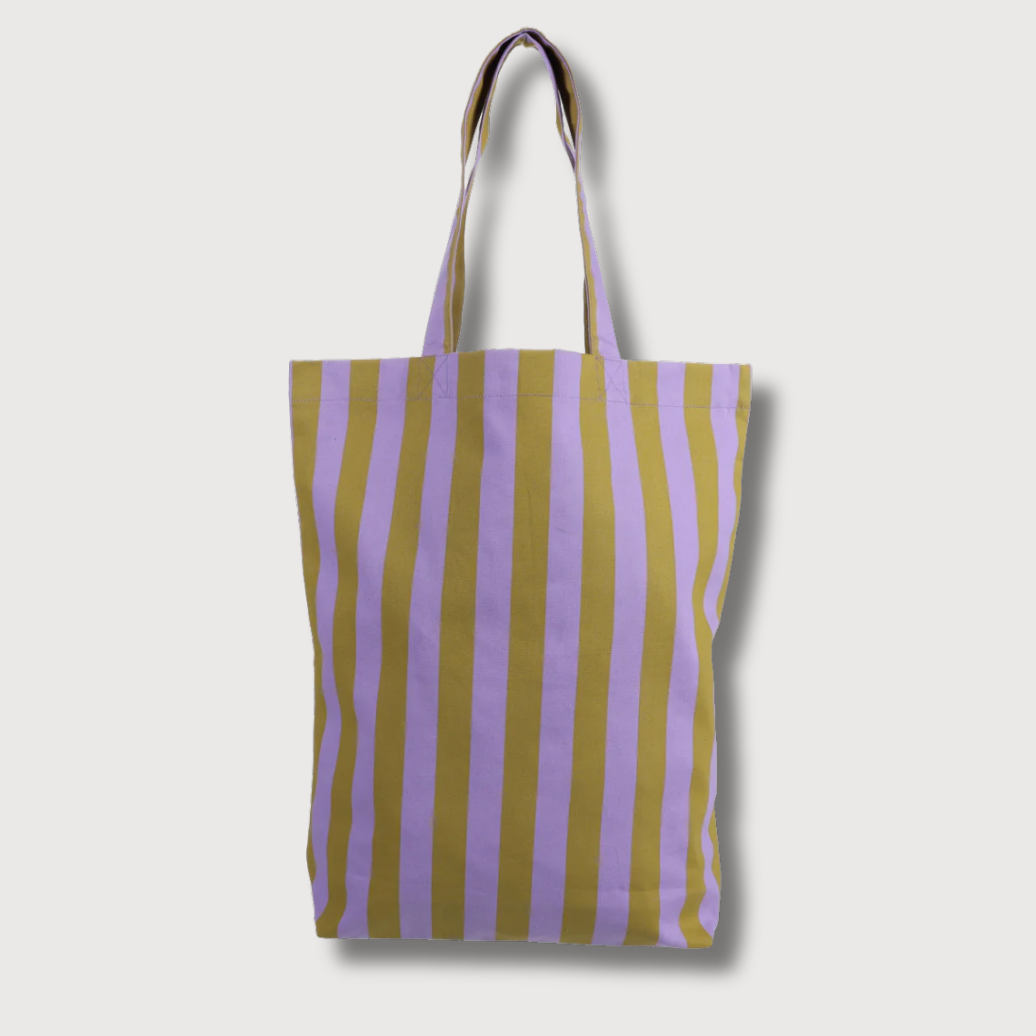 Baumwolltasche Streifen Lila + Senf