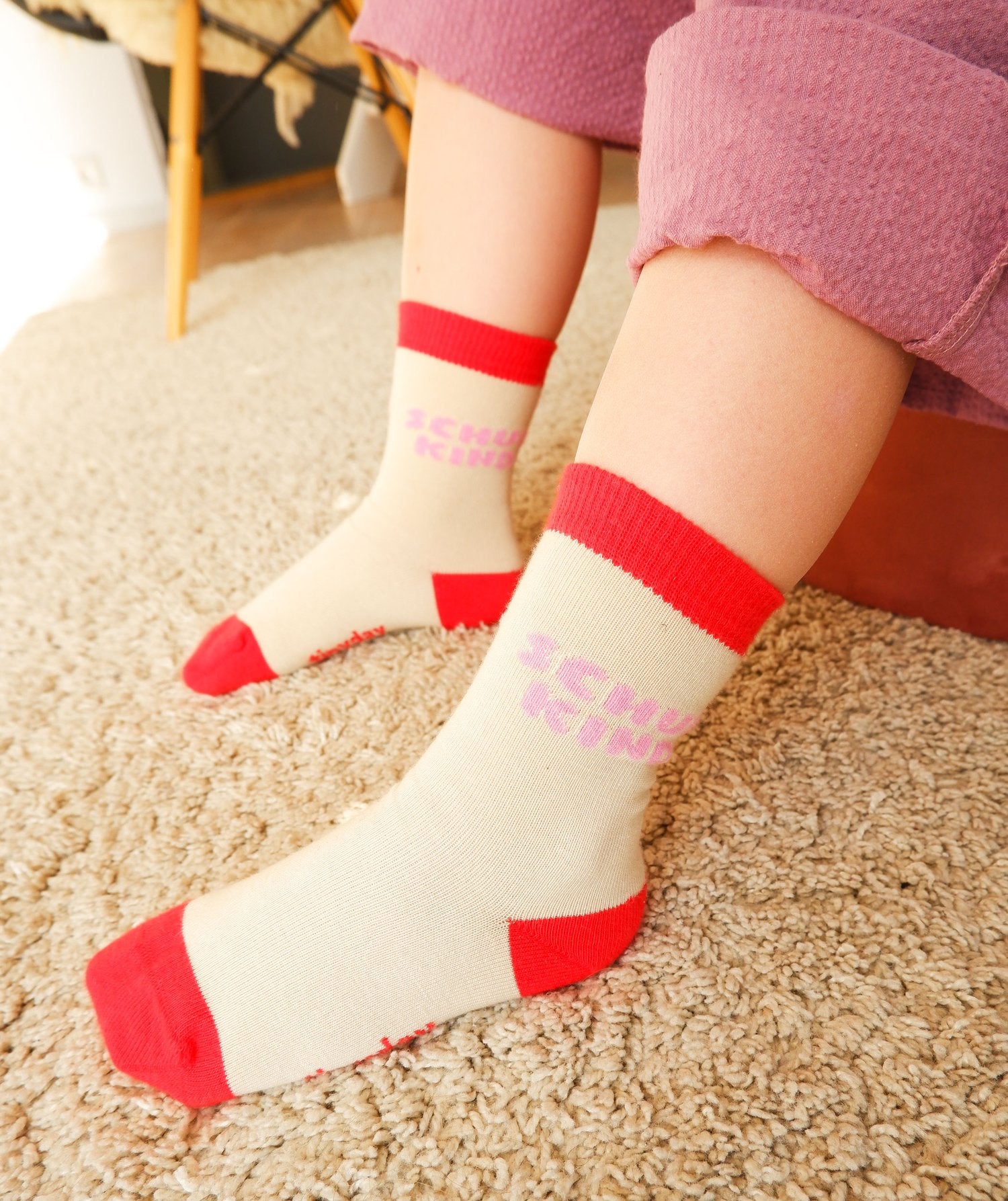SOCKEN SCHULKIND ROSA + ROT