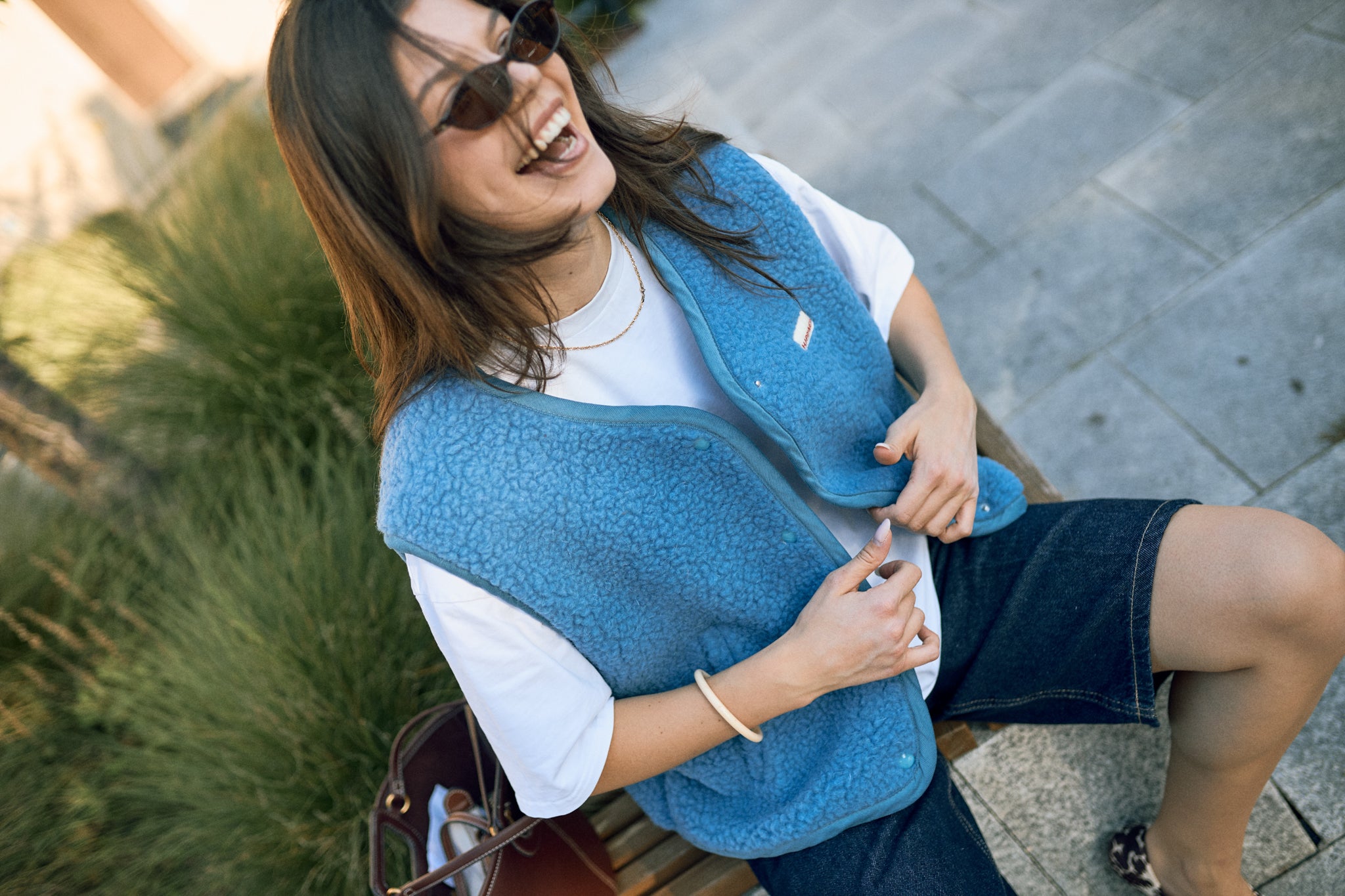 WESTE 100% WOLLE (MERINO) - BLAU