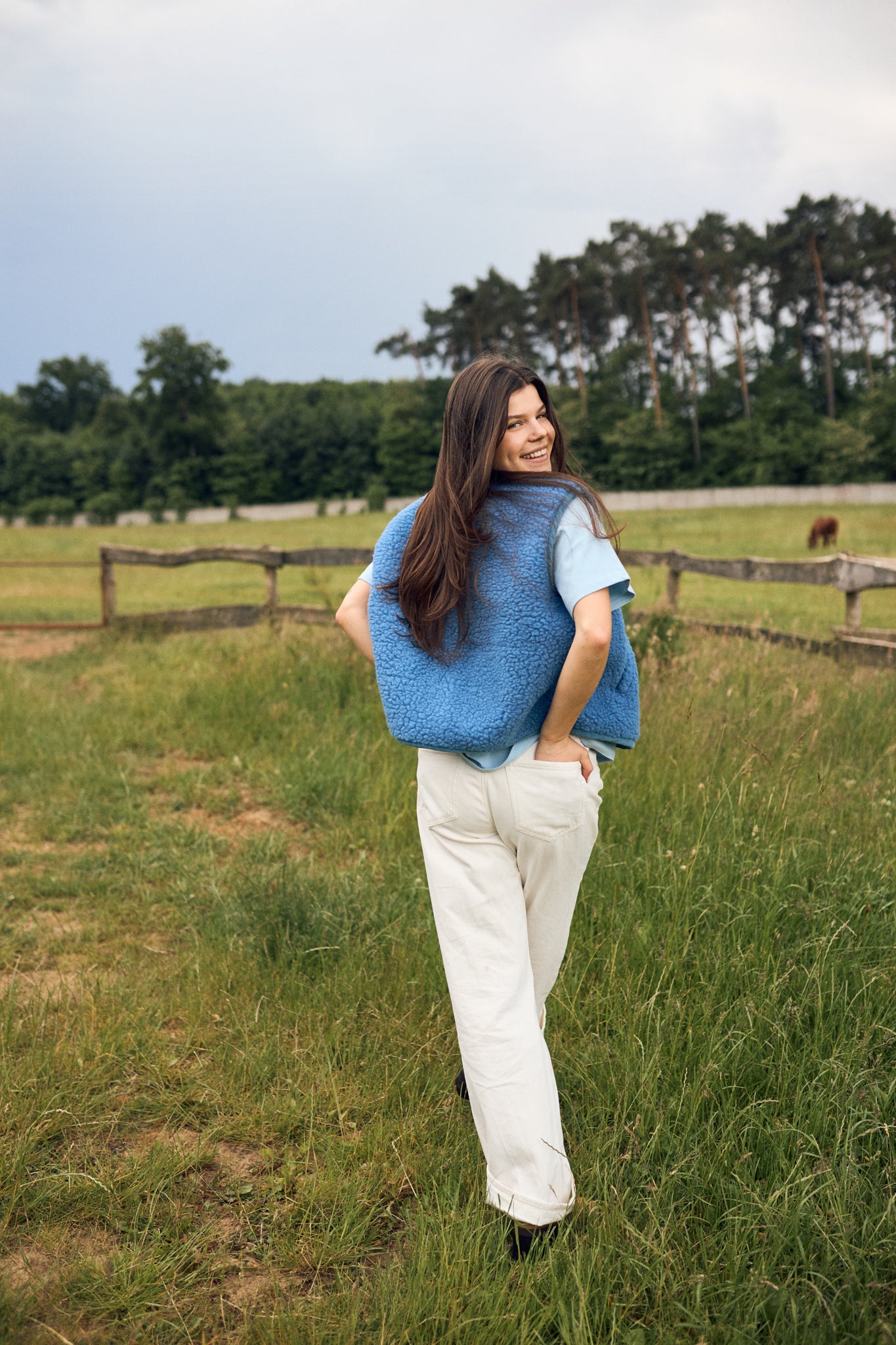 WESTE 100% WOLLE (MERINO) - BLAU