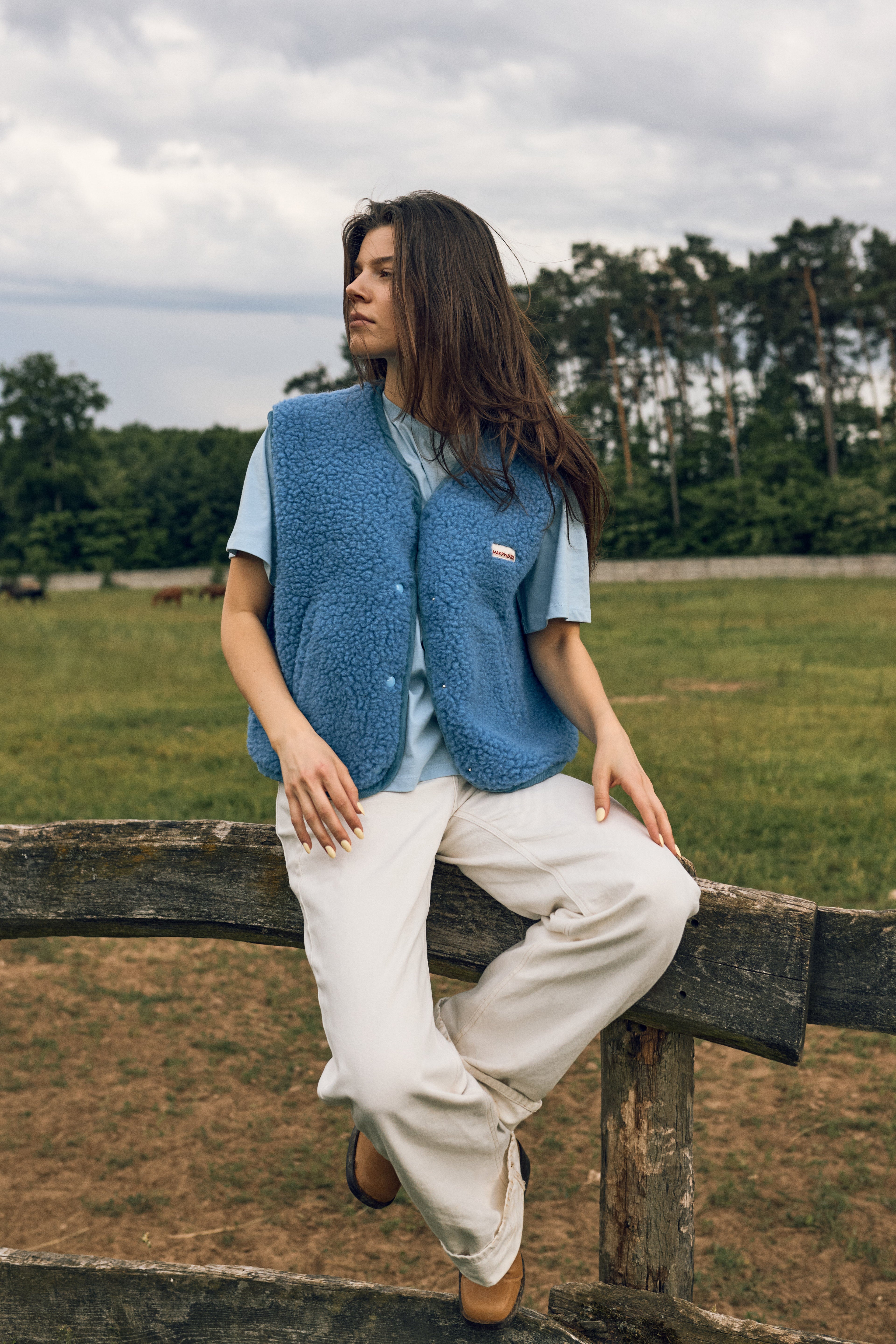 WESTE 100% WOLLE (MERINO) - BLAU